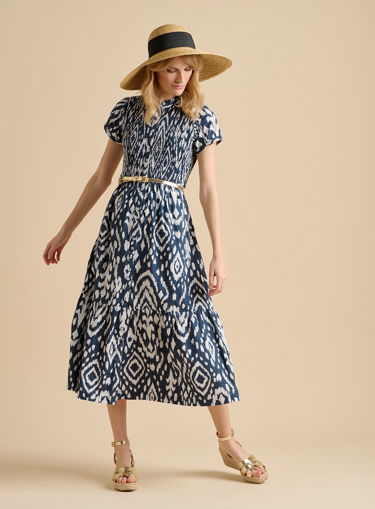 BRAKEBURN Ikat Maxi Shirt Dress 