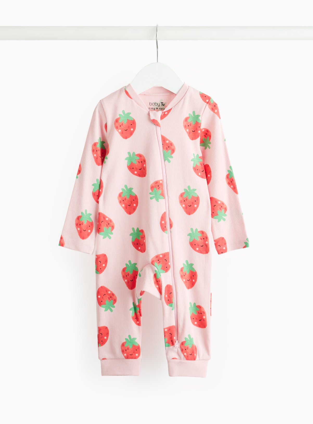 Strawberry Print Footless Sleepsuit 