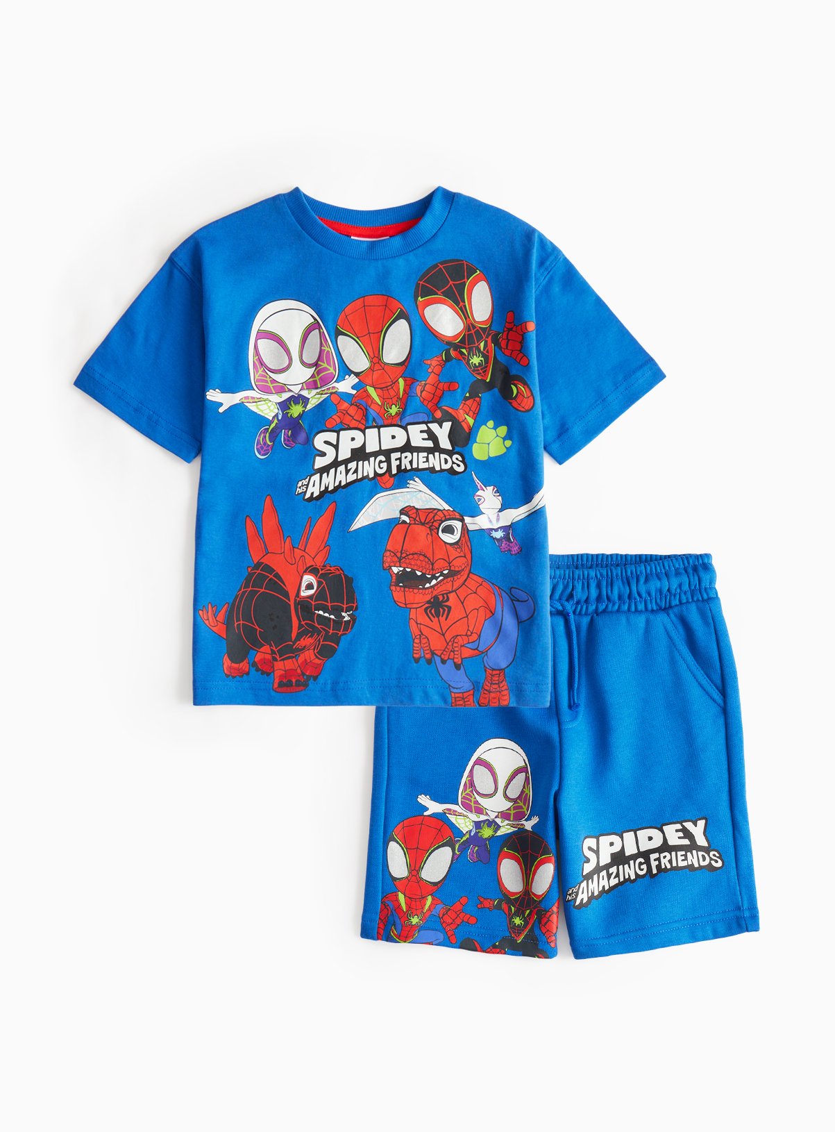 Marvel Spidey Dino Webs Print T-Shirt & Shorts 