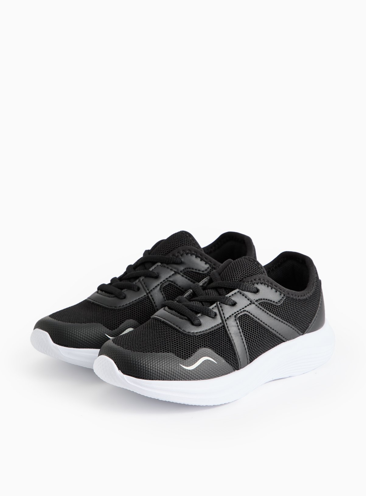 Black Knitted Sports Trainers  