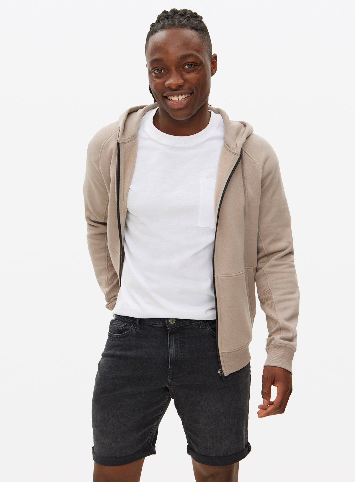 Black Washed Denim Relaxed Fit Shorts