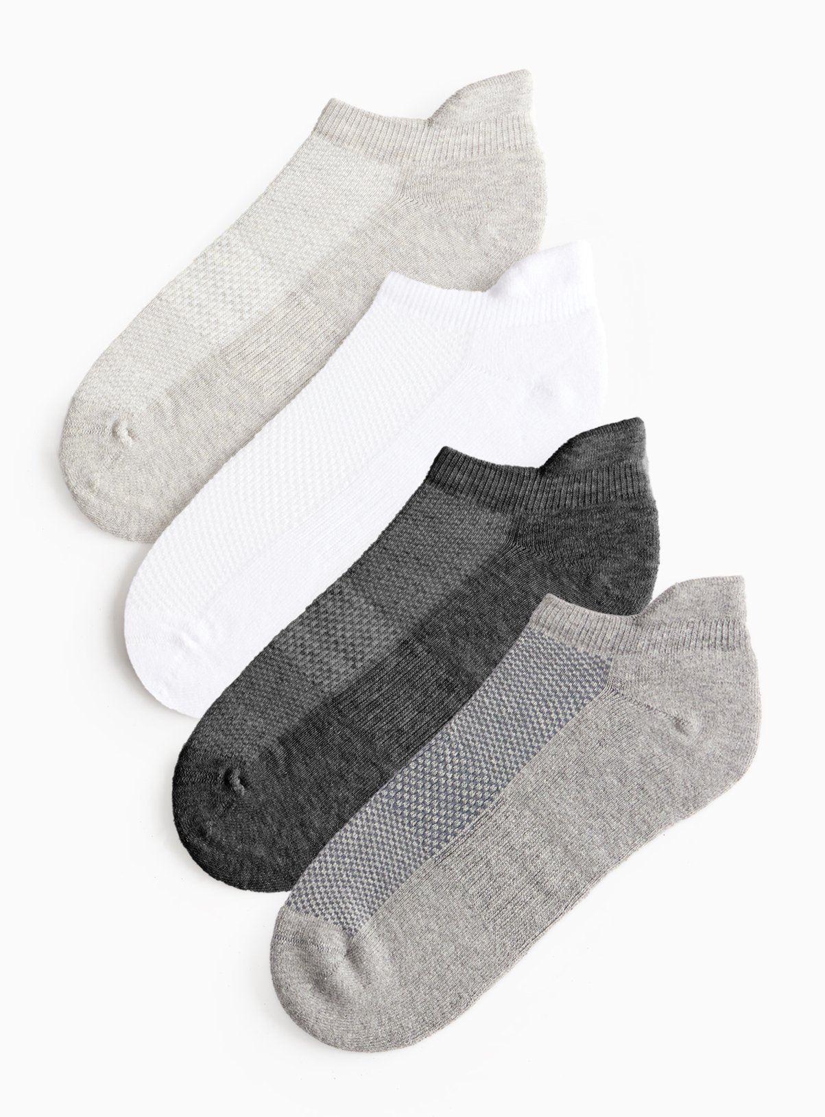 Grey Cushioned Sole Trainer Socks 4 Pack 