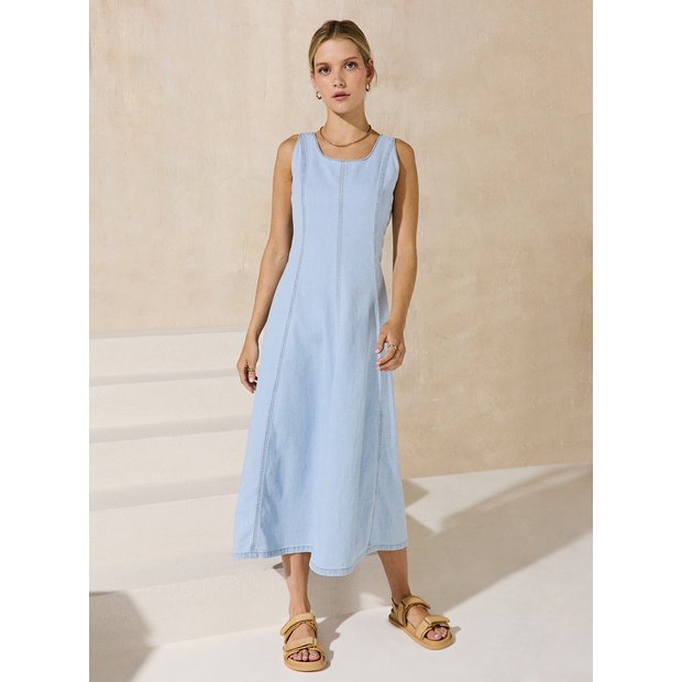 Buy EVERBELLE Denim Seamed Midi Dress 6 | Dresses | Tu