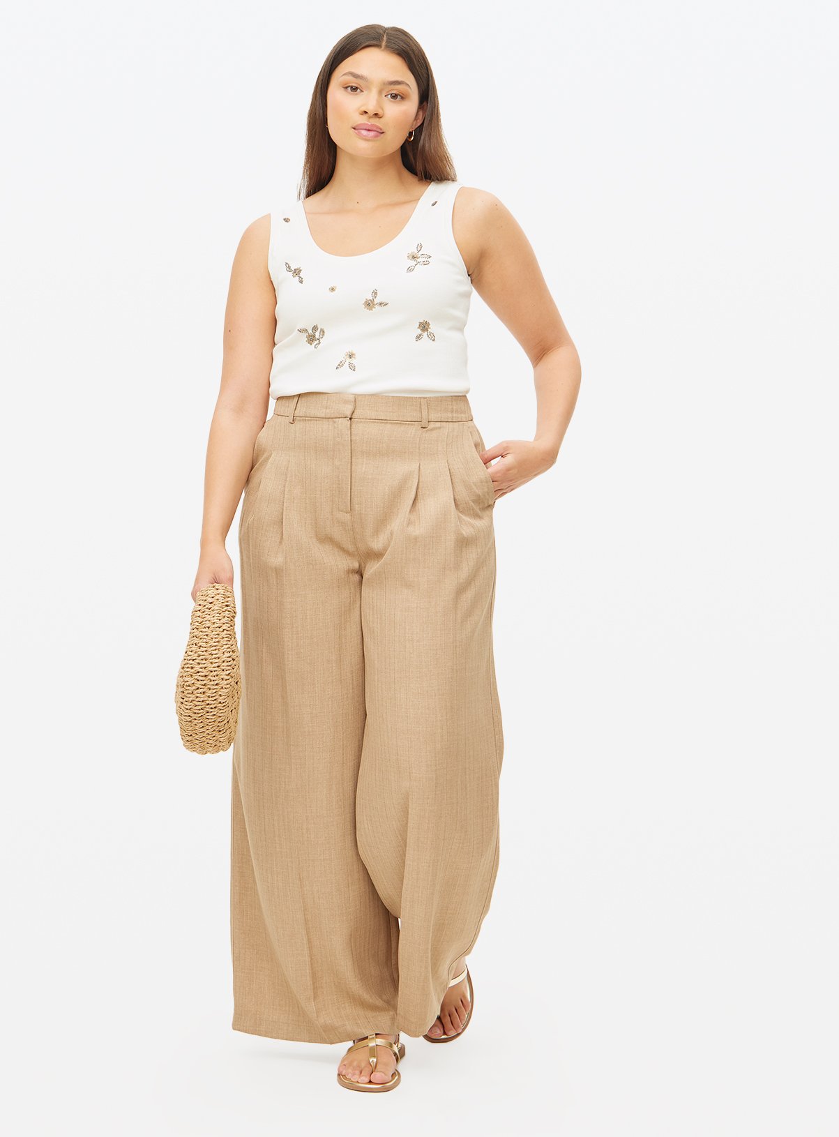 Pinstripe Tailored Ultra Wide Co-ord Trousers