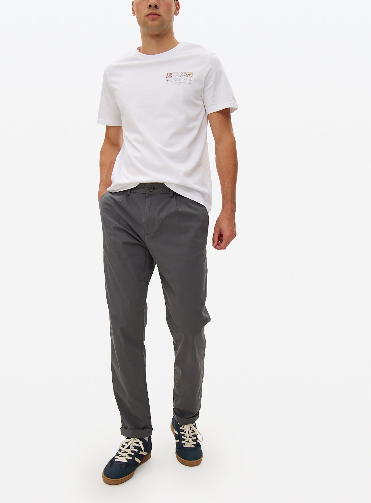 Pleated Detail Chino Trousers  