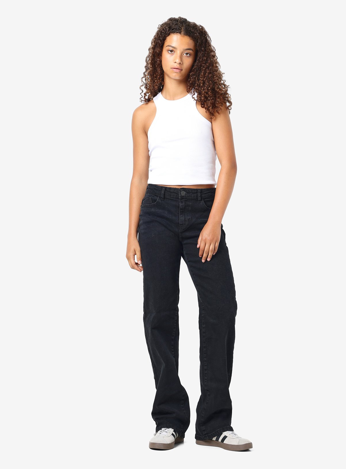 NOISY MAY Mid-Rise Waisted Wide Fit Jeans Black 