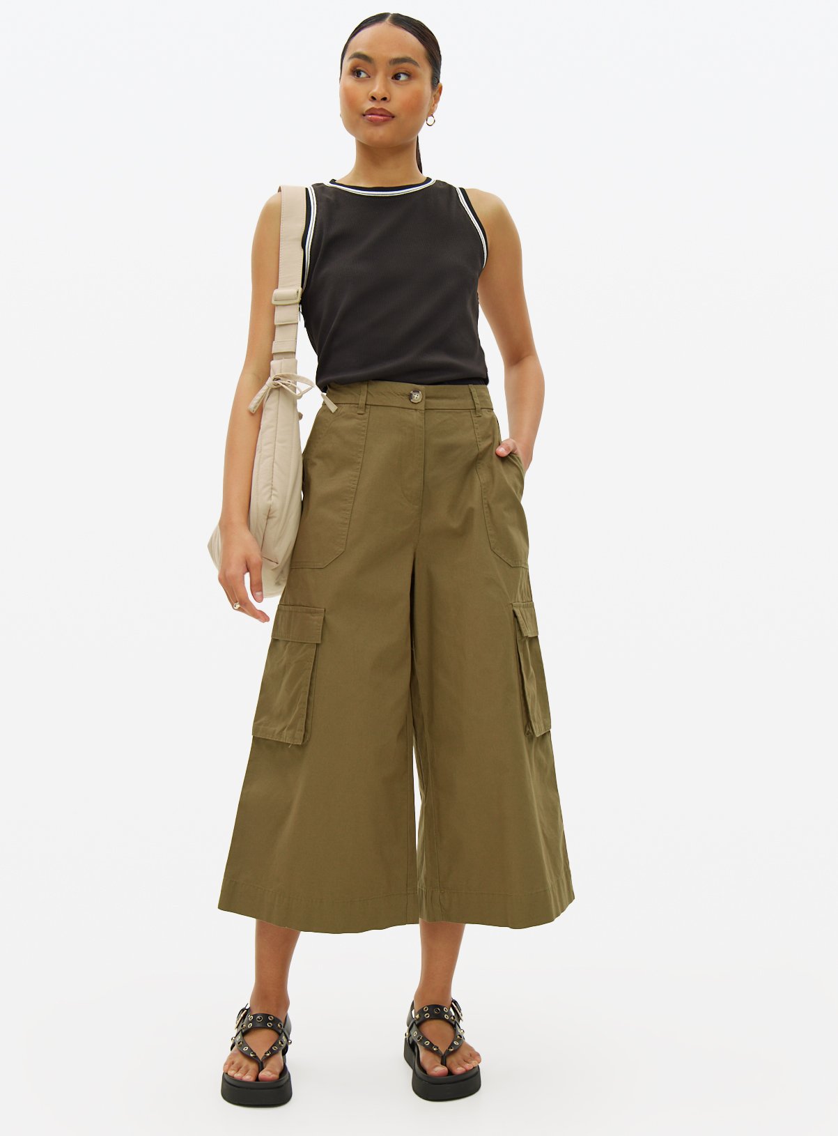 Poplin Cargo Culottes 