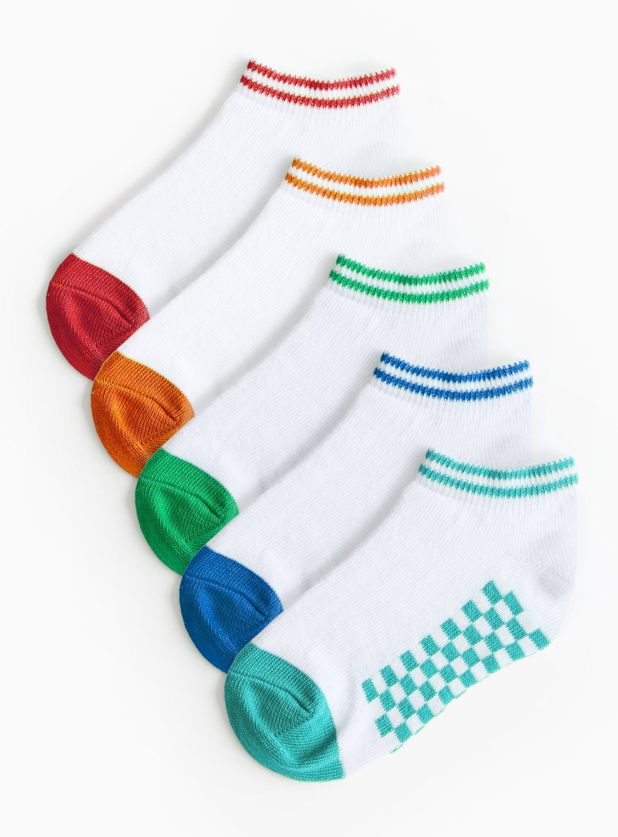Chequered Footbed Trainer Socks 5 Pack