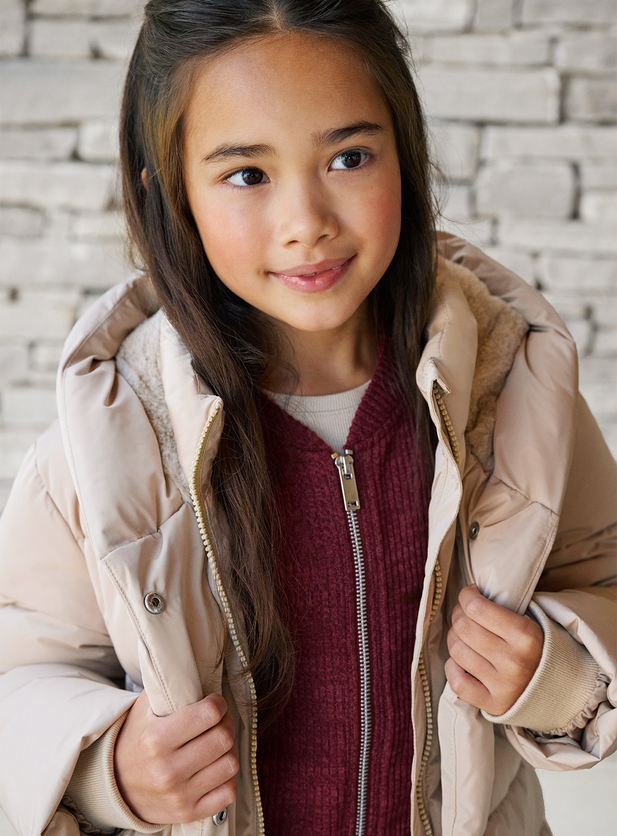 Camel Longline Padded Puffer Coat 13-14 years