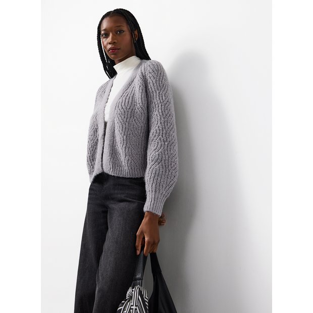 トップス basket knit cardigan Gray Oversized Knitted Cardigan Grey | NA-KD