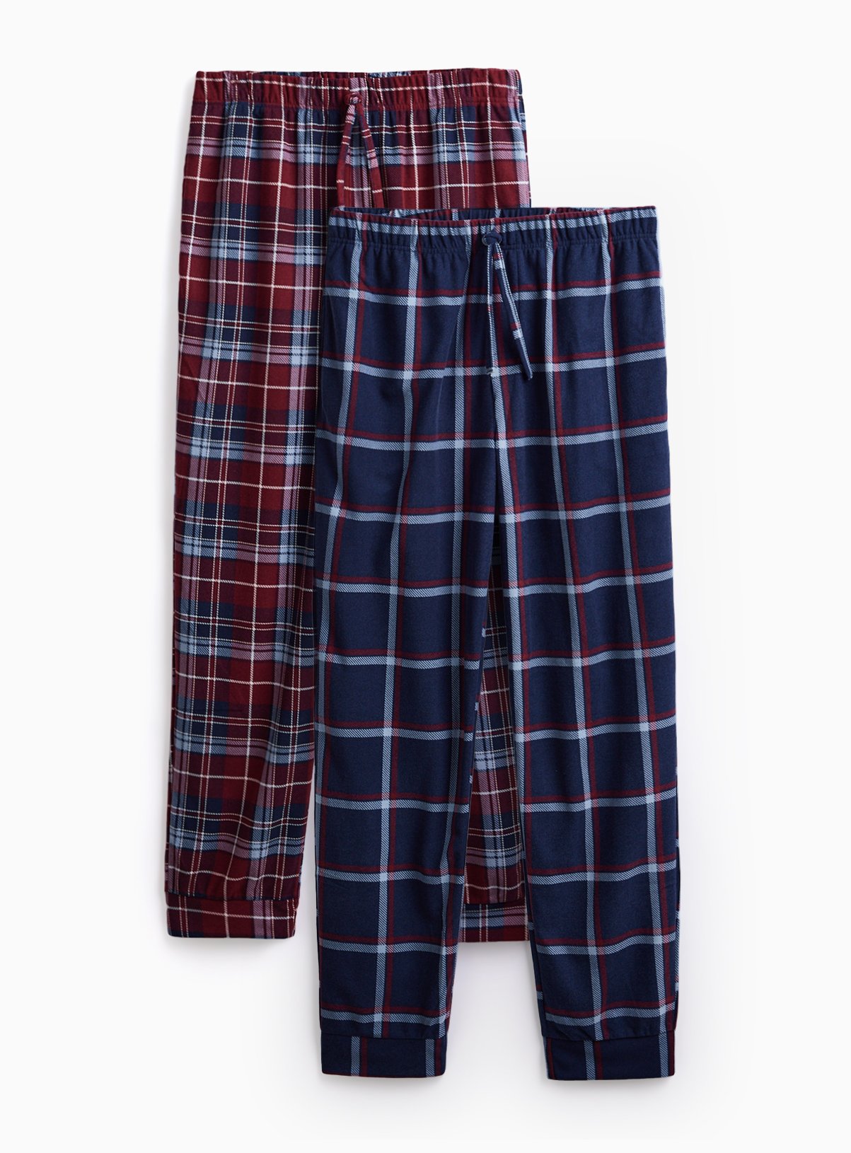 Check Printed Fleece Pyjama Bottoms 2 Pack 