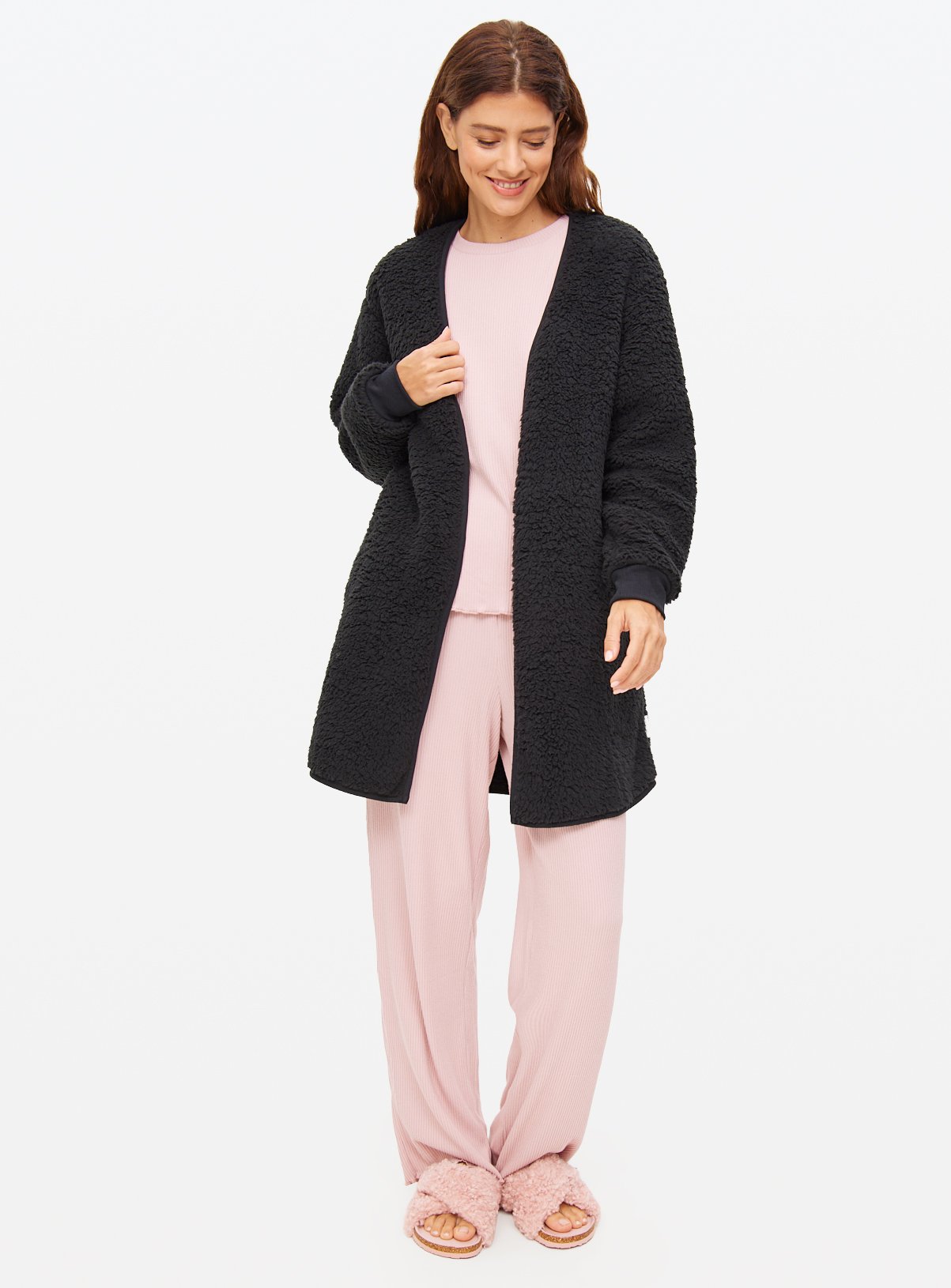 Black Borg Fleece Coatigan