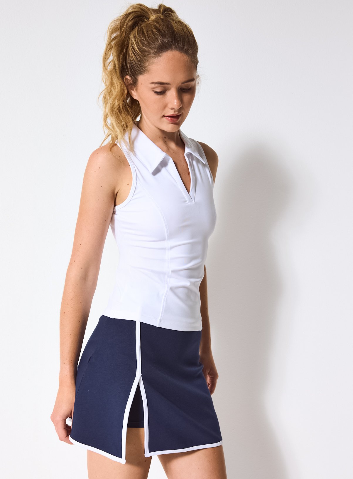 REAKTIV Navy Tennis Skort with Contrast Piping 
