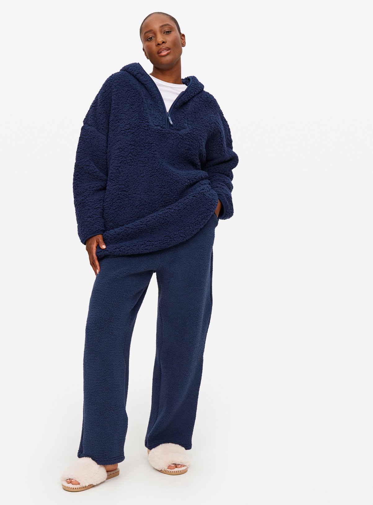Navy Fleece Co-ord Pyjama Bottoms  