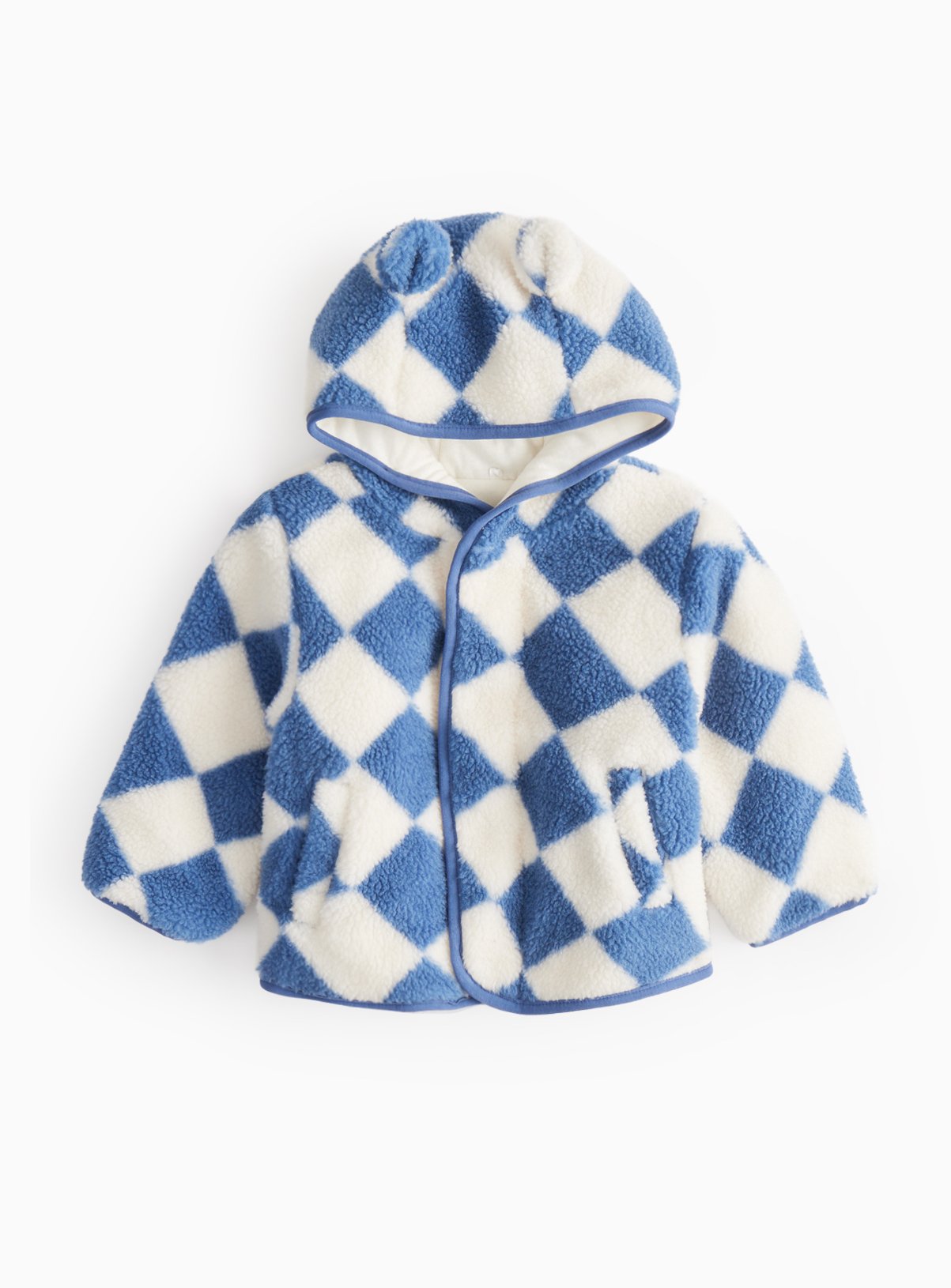 Blue Diamond Print Borg Fleece Jacket 6-9 months