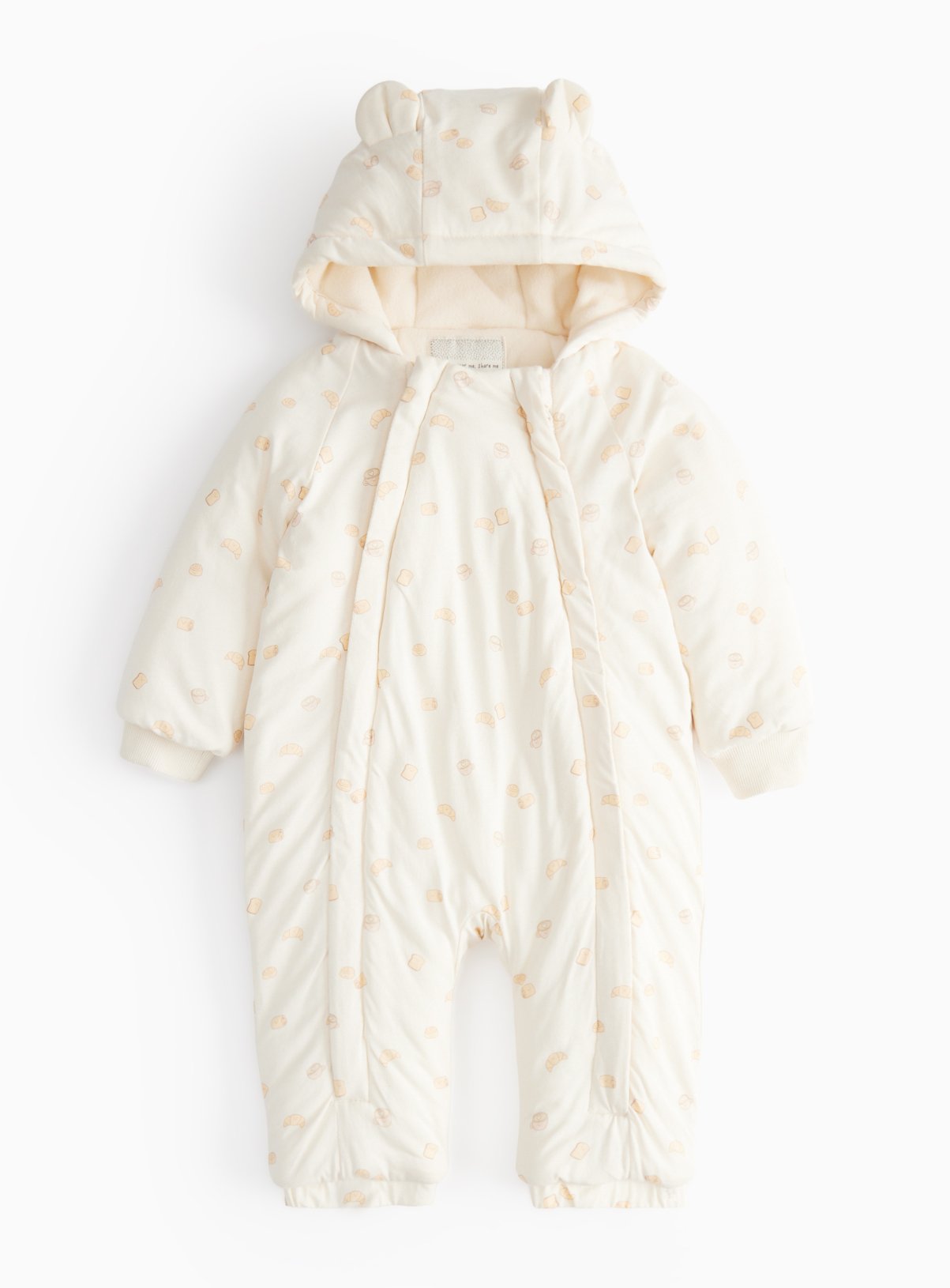 Croissant Print Fleece Lined Pramsuit 
