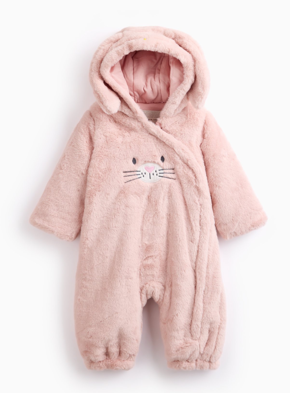 Pink Furry Bunny Design Pramsuit