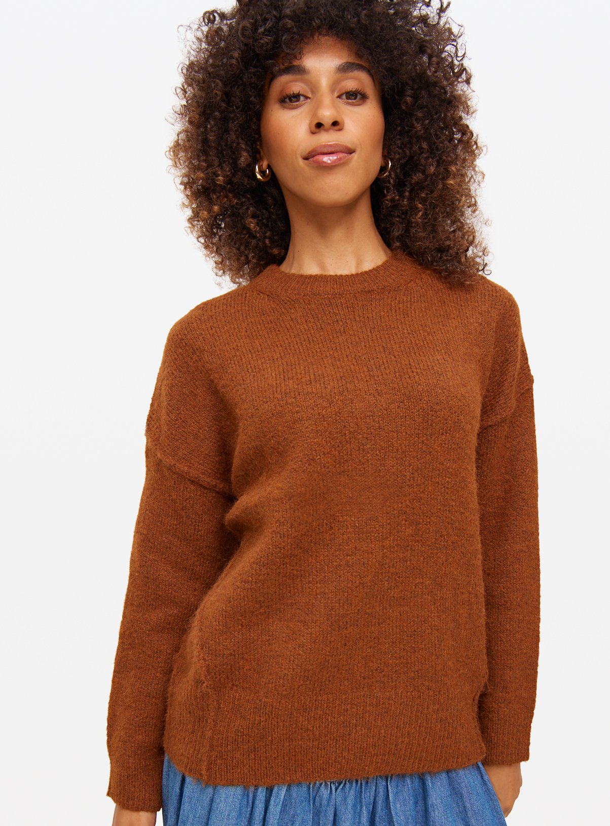 Tan Relaxed Crew Neck Jumper 20