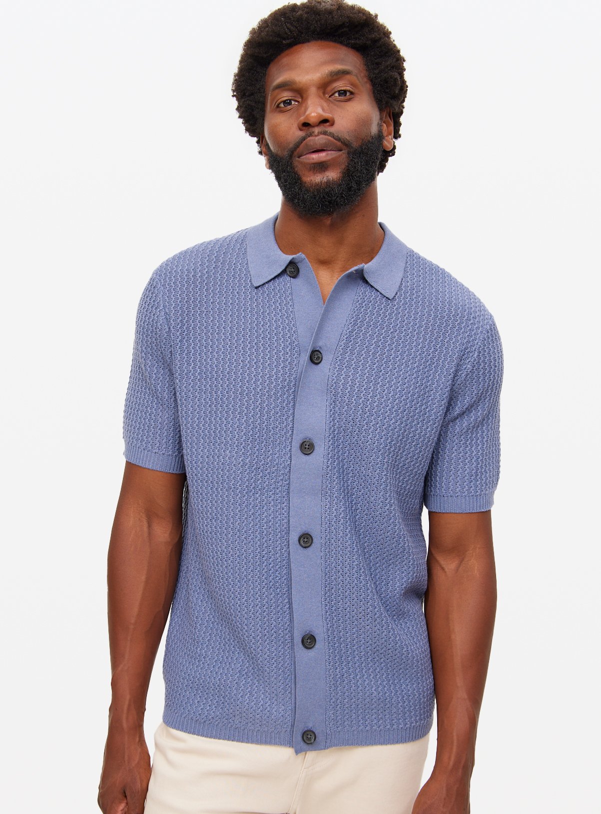 Wave Stitch Button-Through Shirt