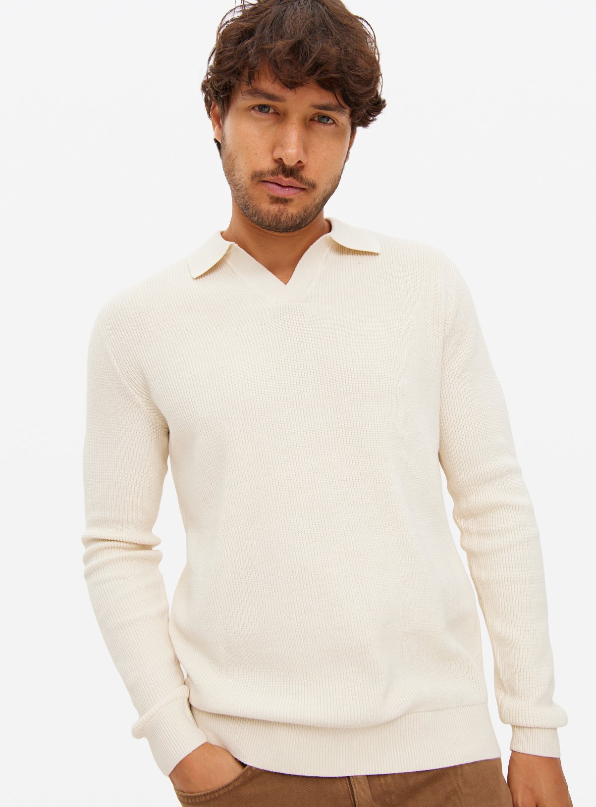 Trophy Knit Long Sleeve Polo Shirt