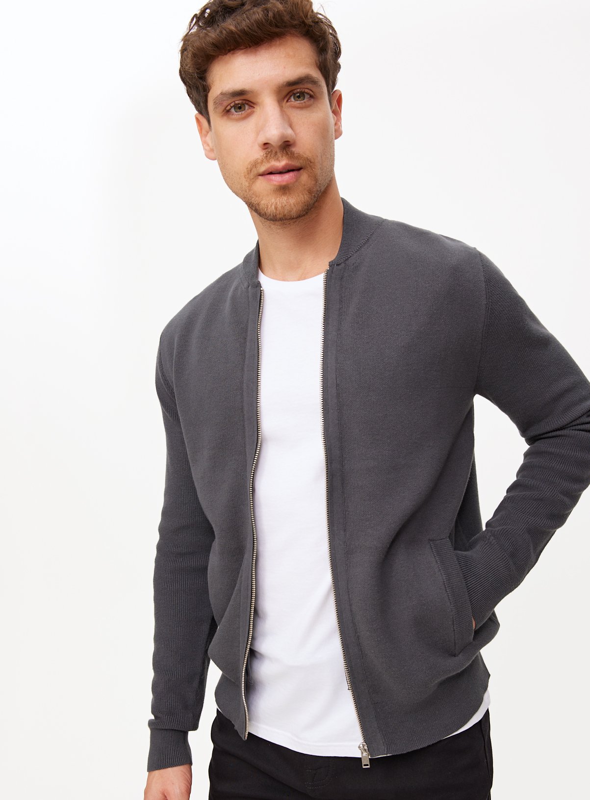 Knitted Bomber Jacket 