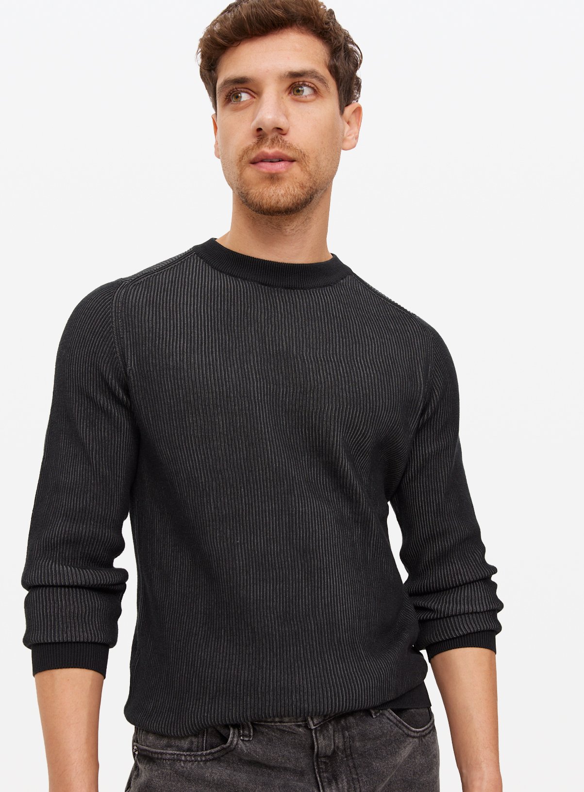 Textured Crew Neck Jumper