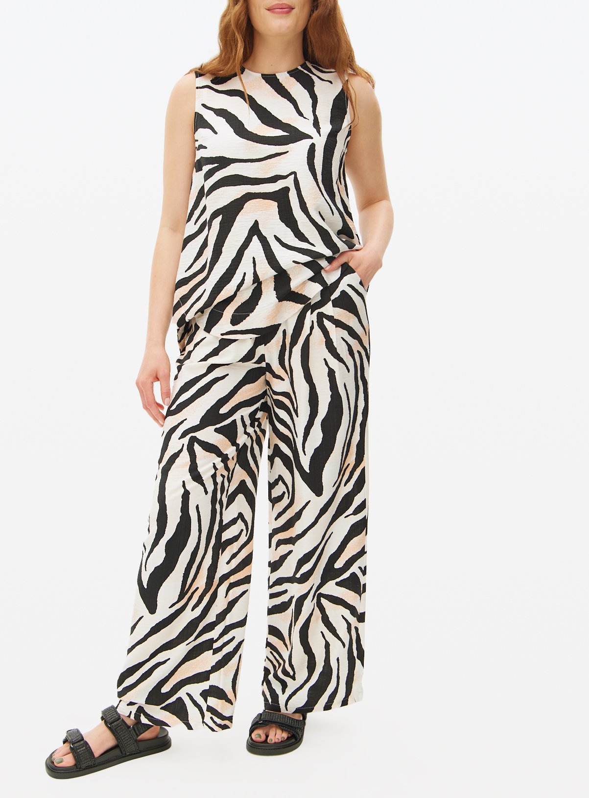 Multi Printed Wide Leg Co-ord Trousers  