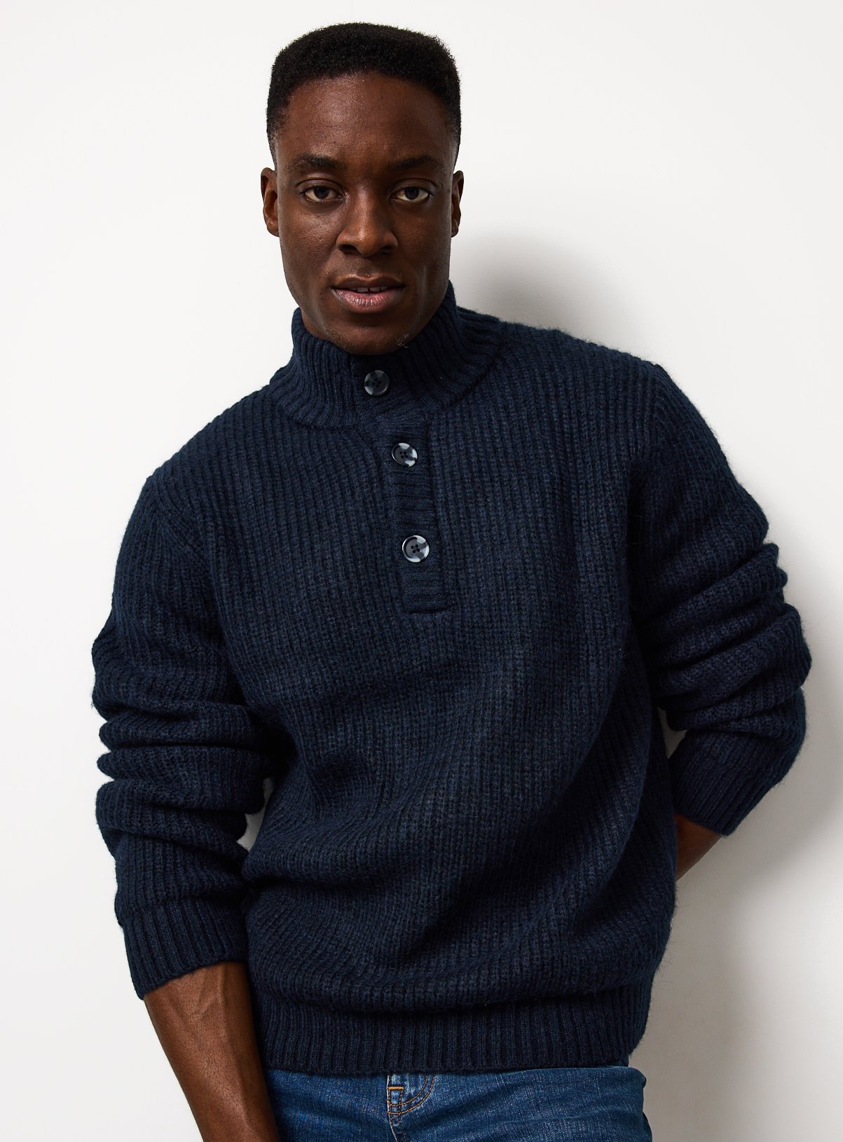 Funnel Neck Knitted Jumper 