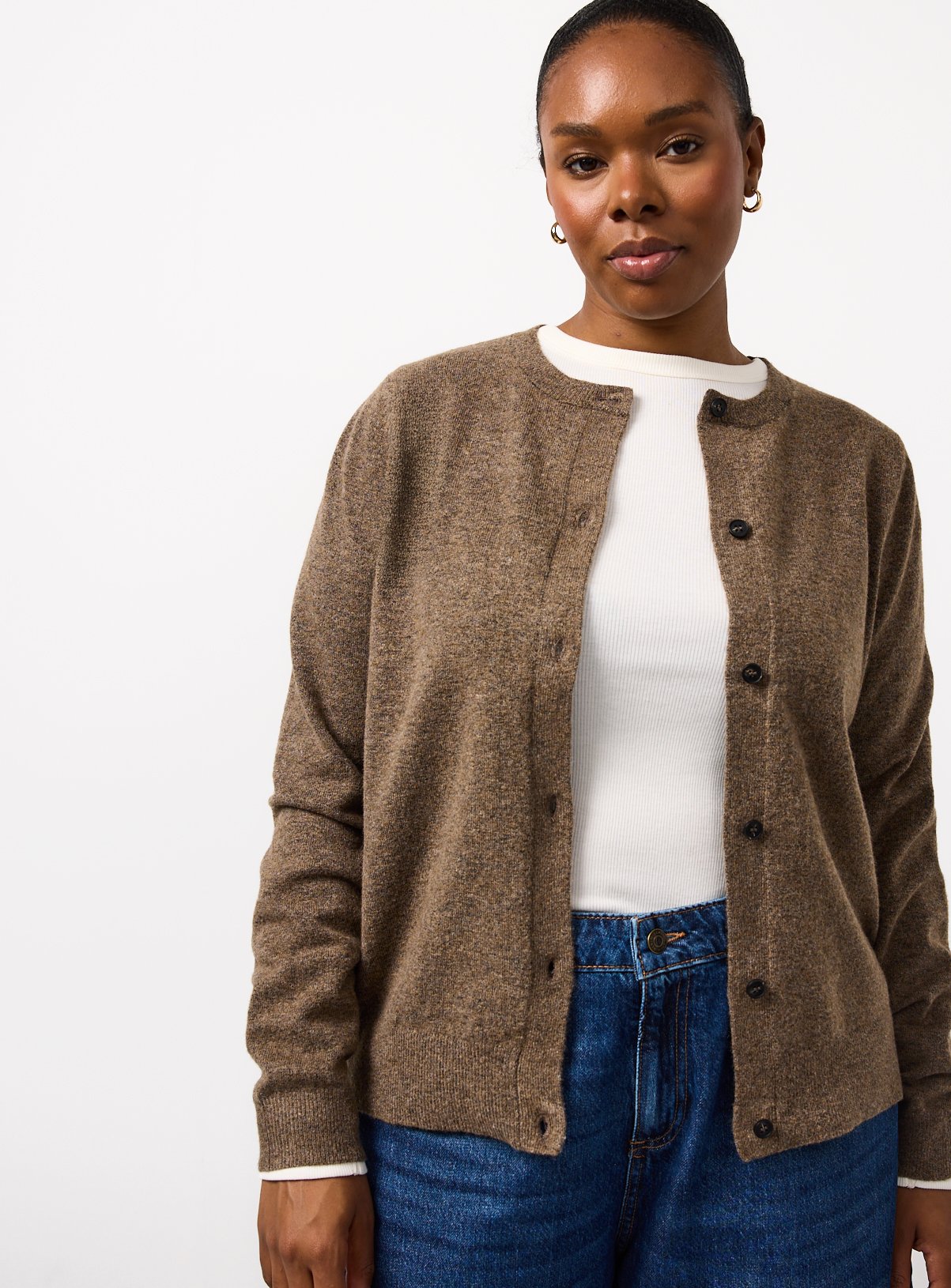 Soft Knit Crew Neck Cardigan