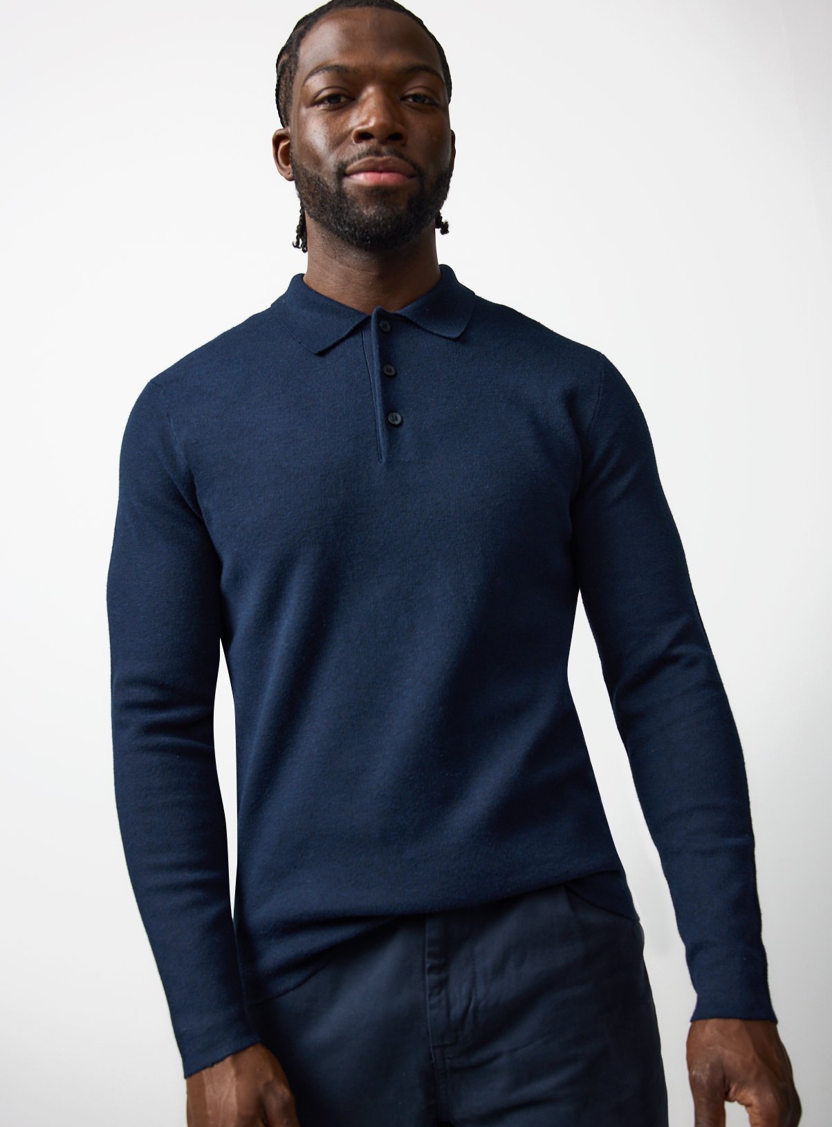 Navy Long Sleeve Polo Shirt XXL