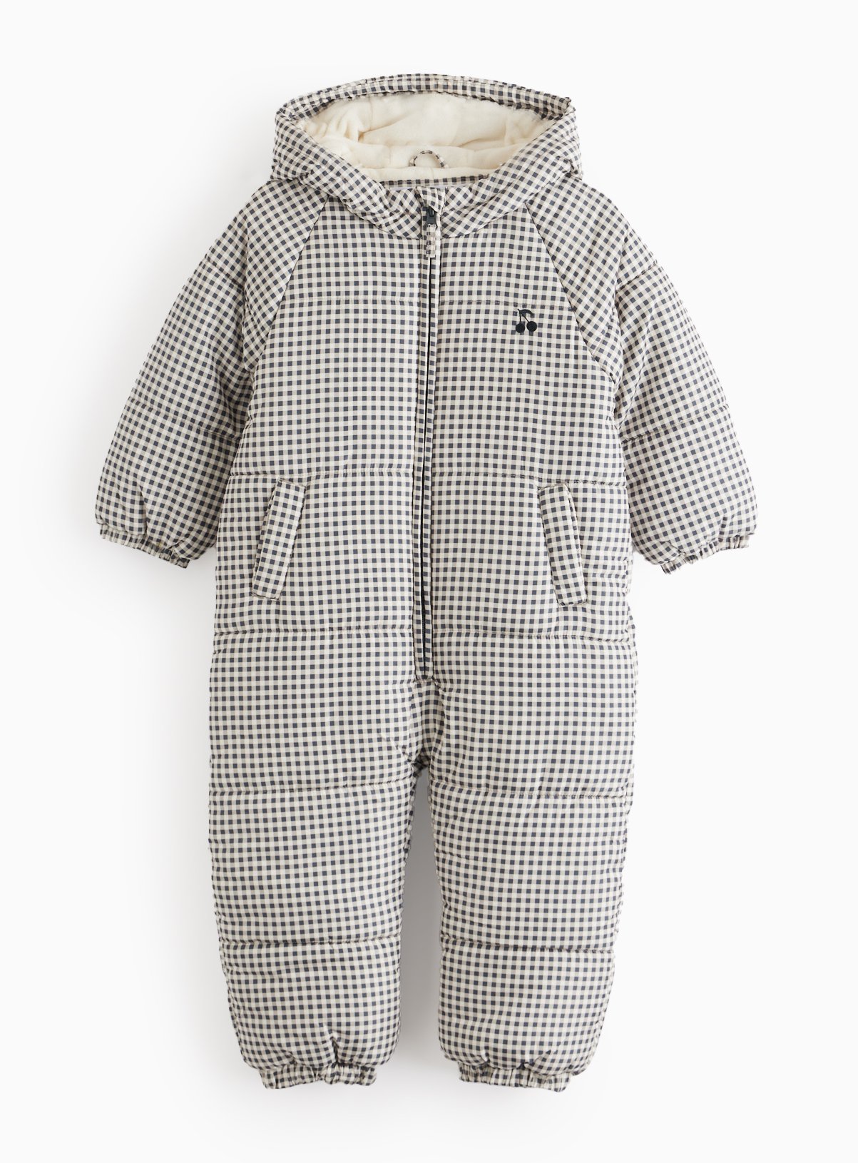 Gingham Quilted Cherry Snowsuit 