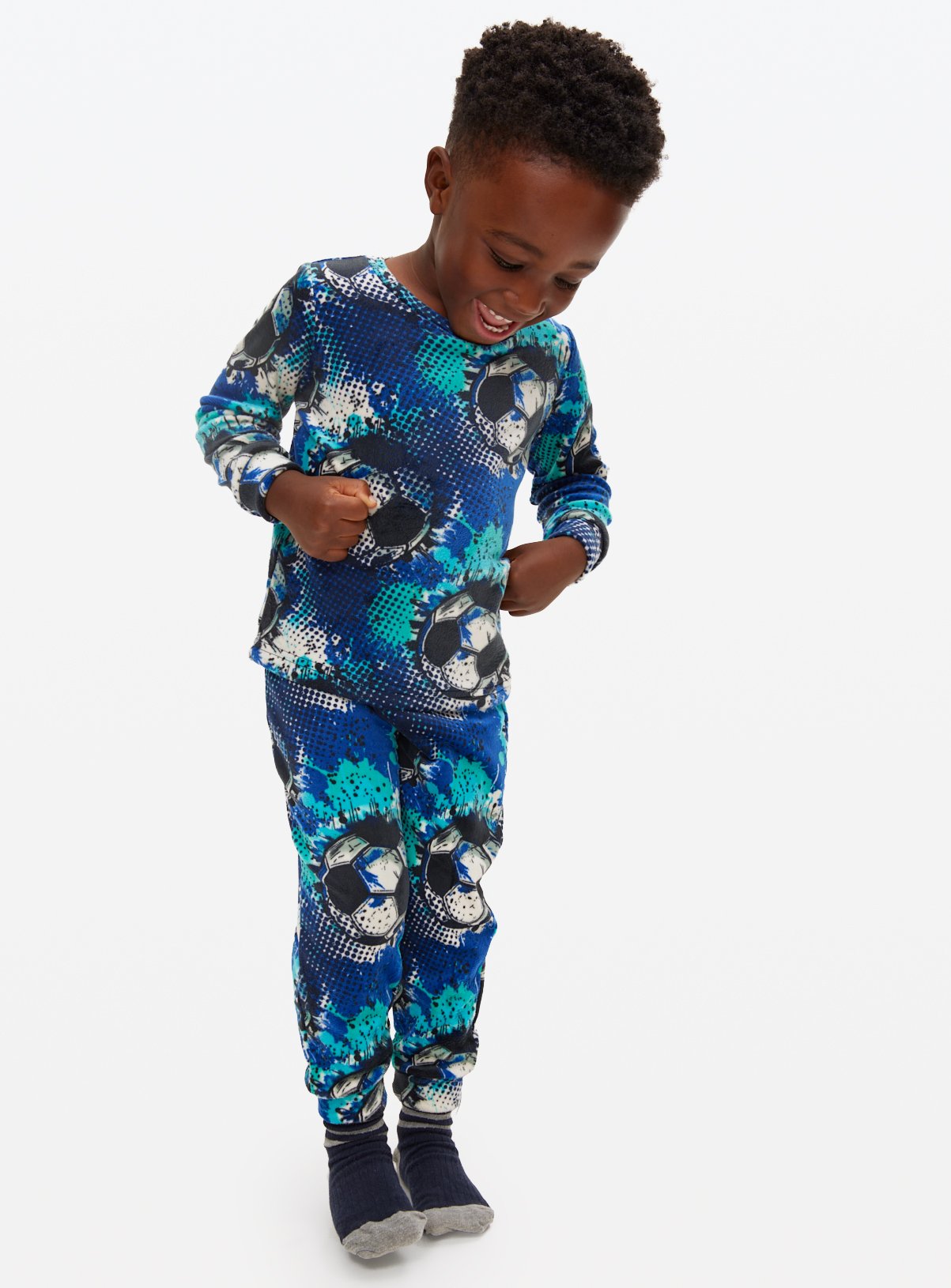 Football Blue Slinky Pyjama Set 13-14 years