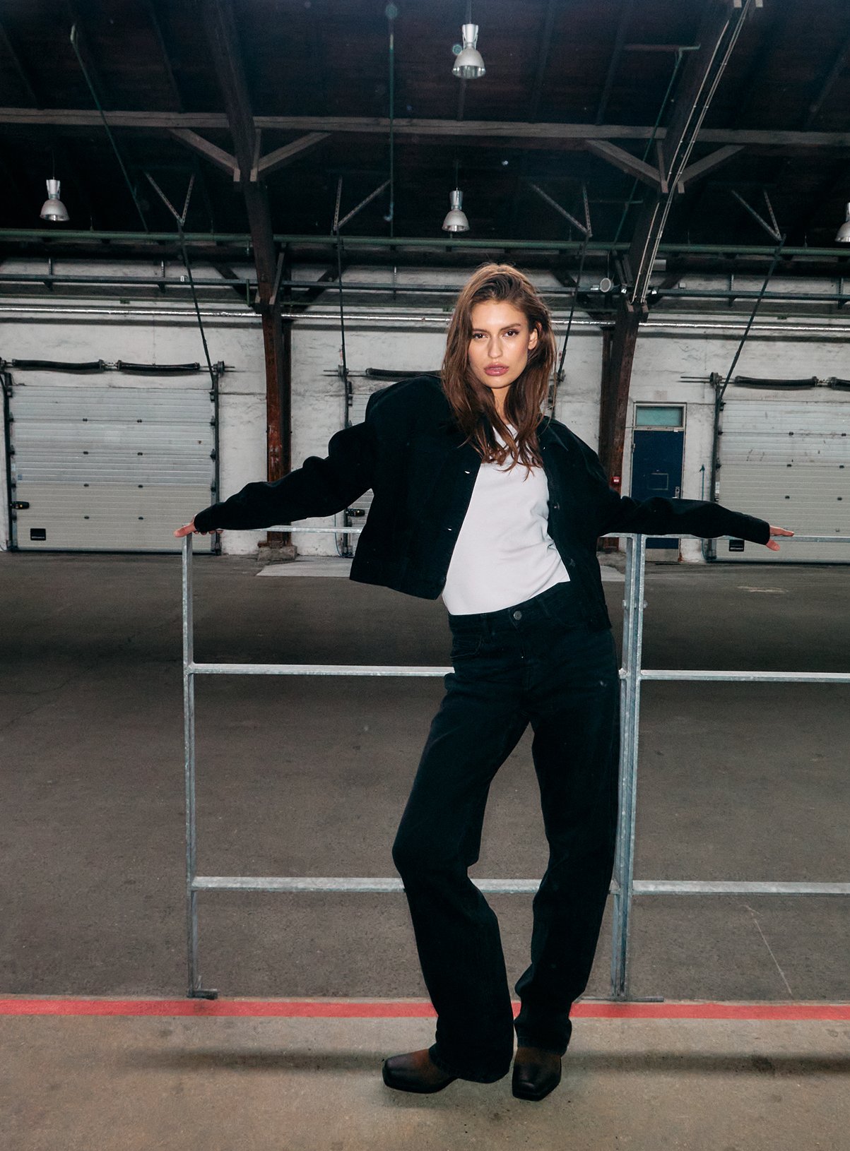 NOISY MAY Long Sleeve Crop Denim Jacket 