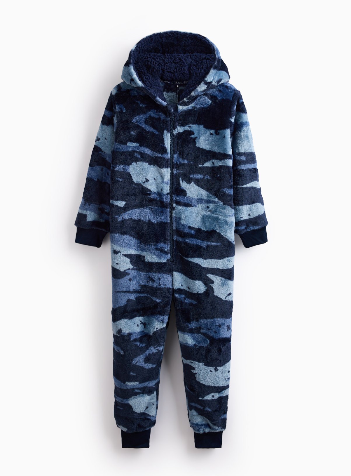 Navy Fleece Camo Printed All-In-One