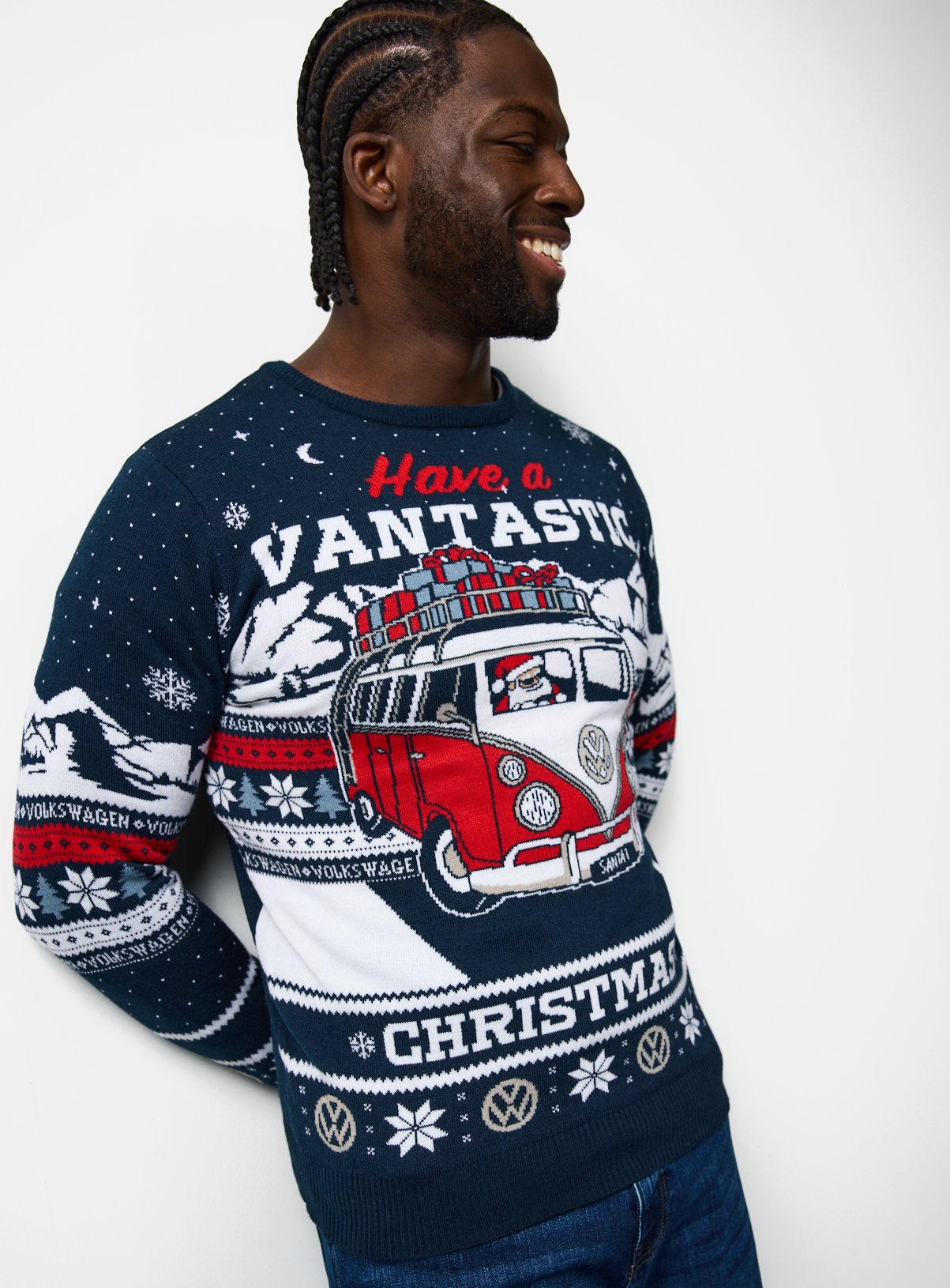 Volkswagen Camper Van Slogan Christmas Jumper XXXL