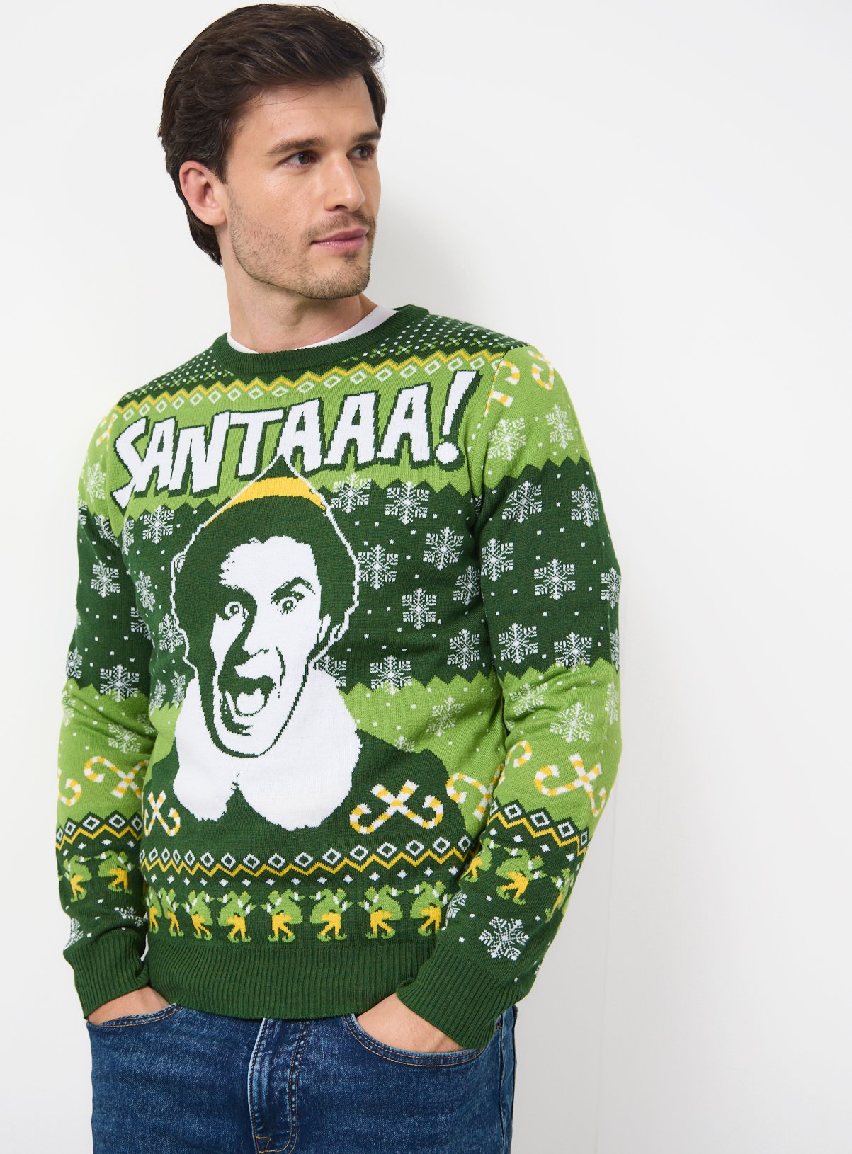 Elf Fairisle Green Christmas Jumper  