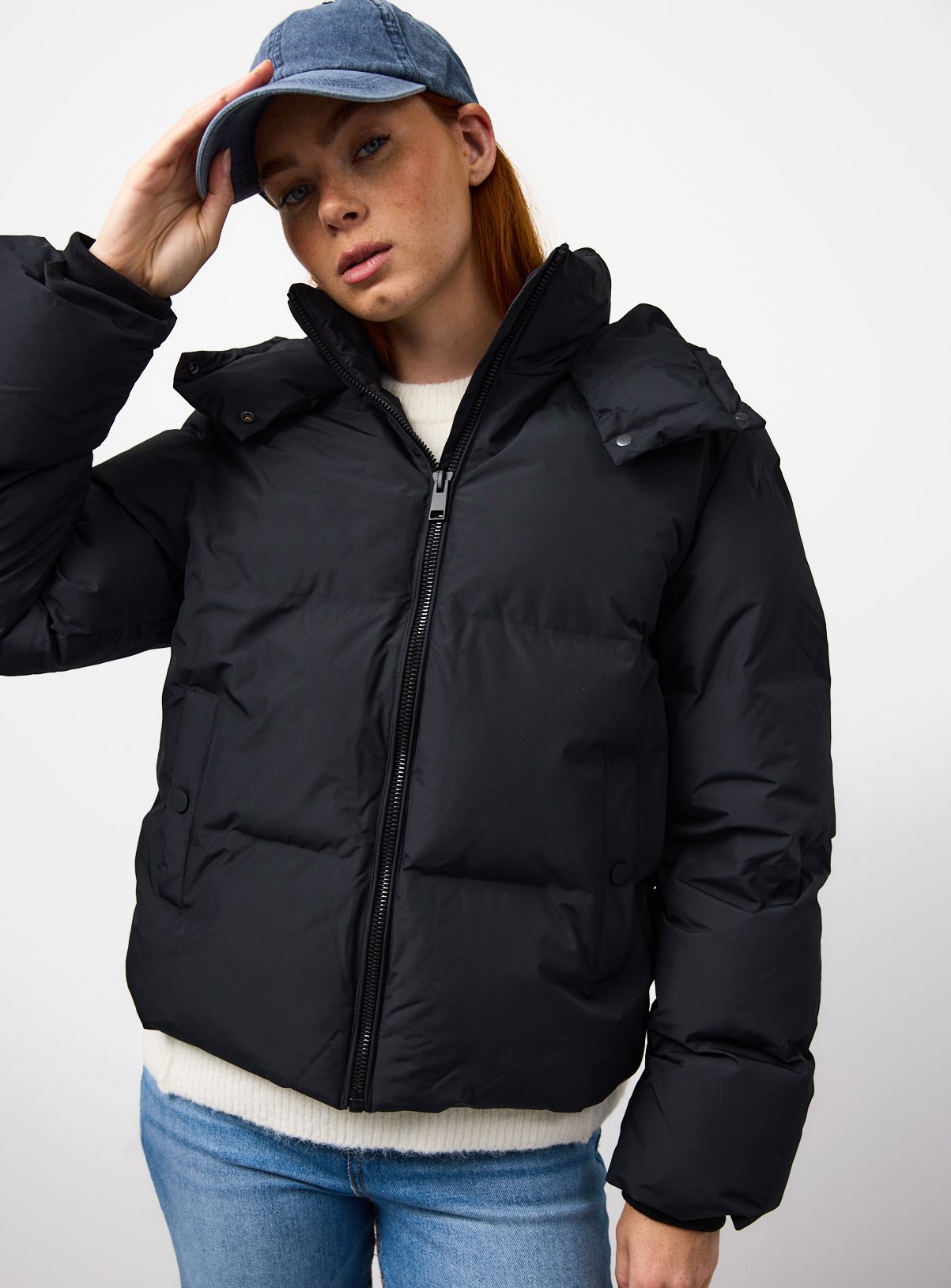 Black Short Padded Coat S