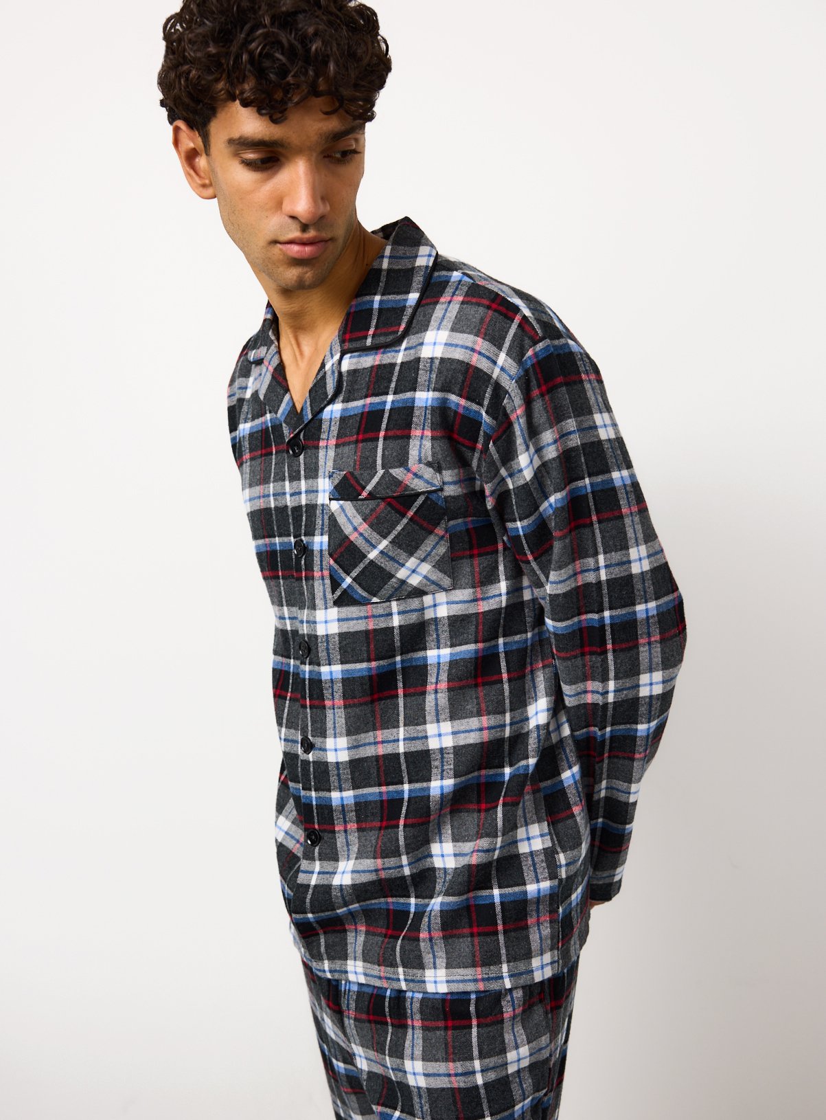 Black Check Printed Traditional Pyjamas
