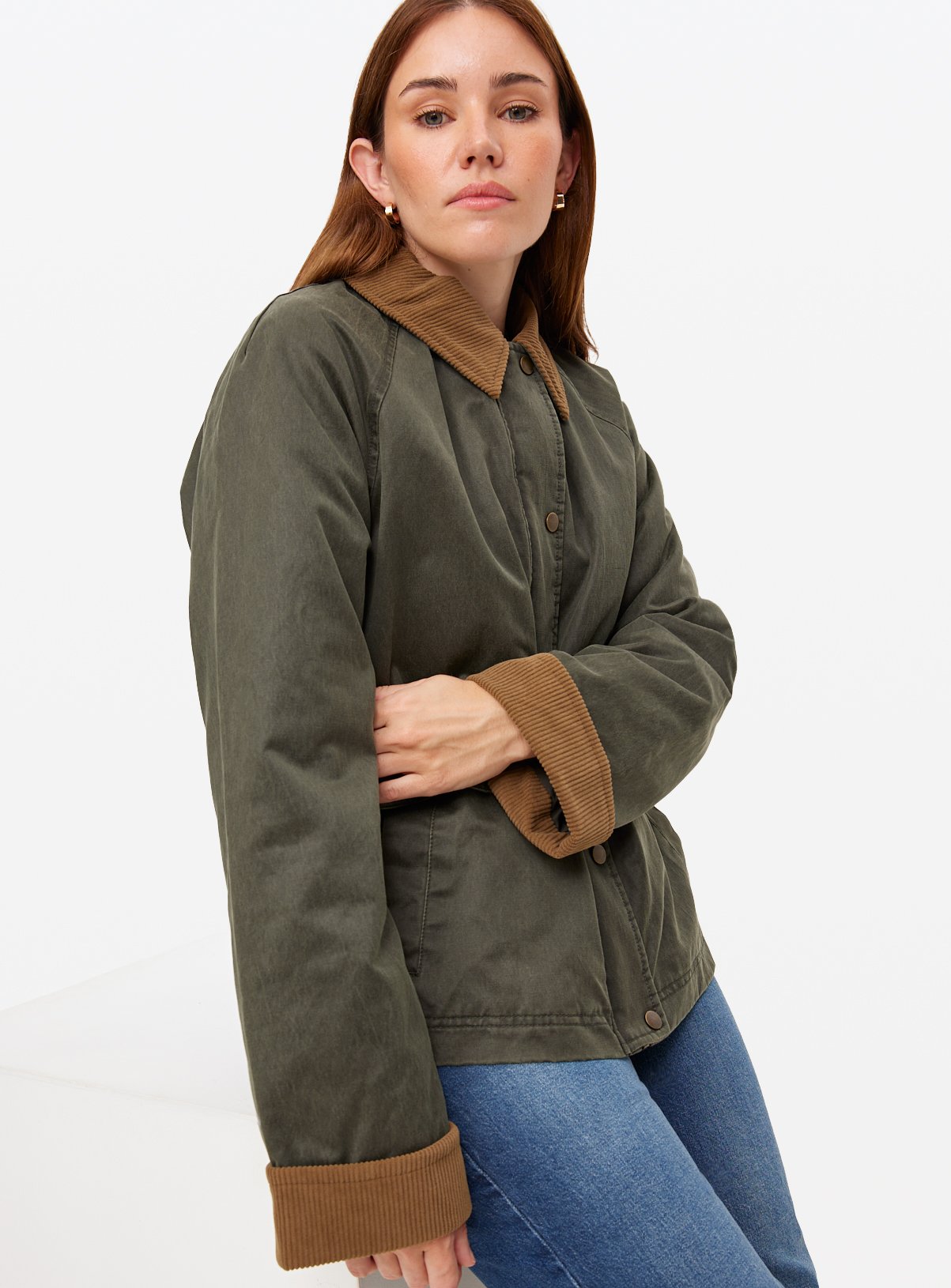 Corduroy Collar Wax Barn Jacket 