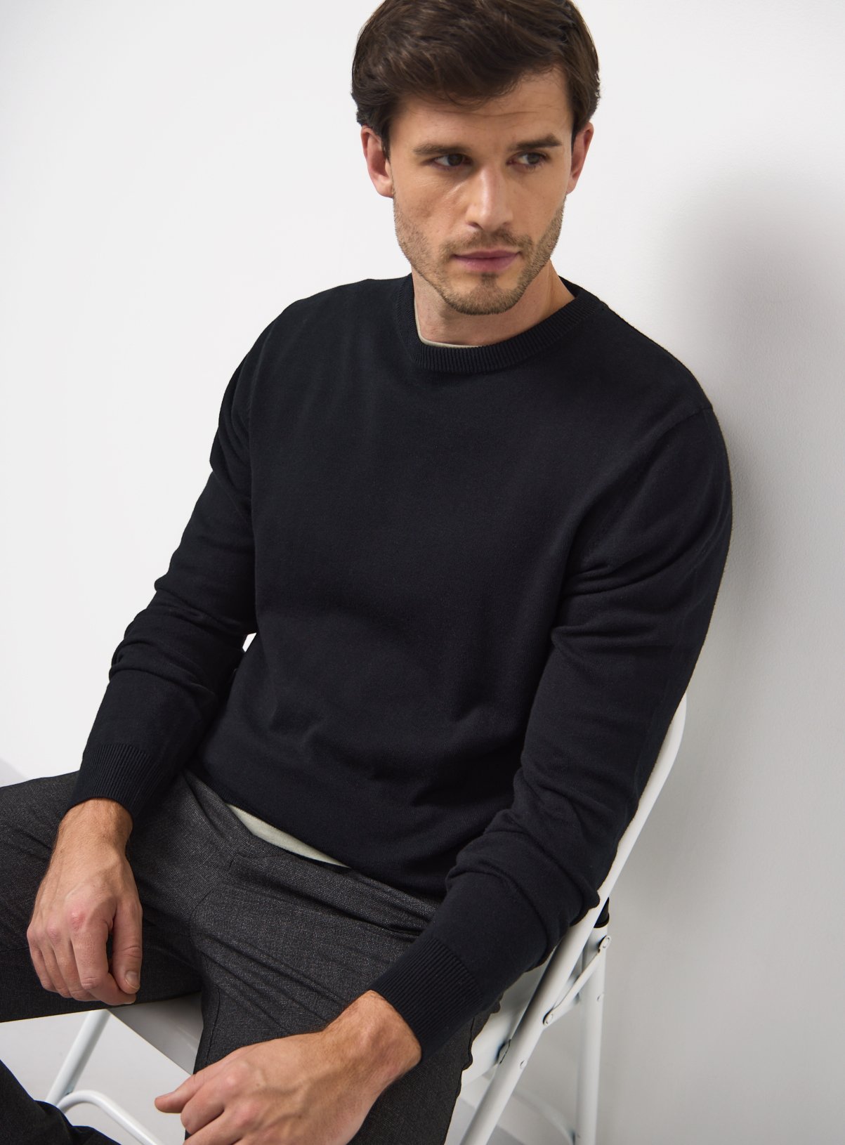 Black Core Crew Neck Jumper  