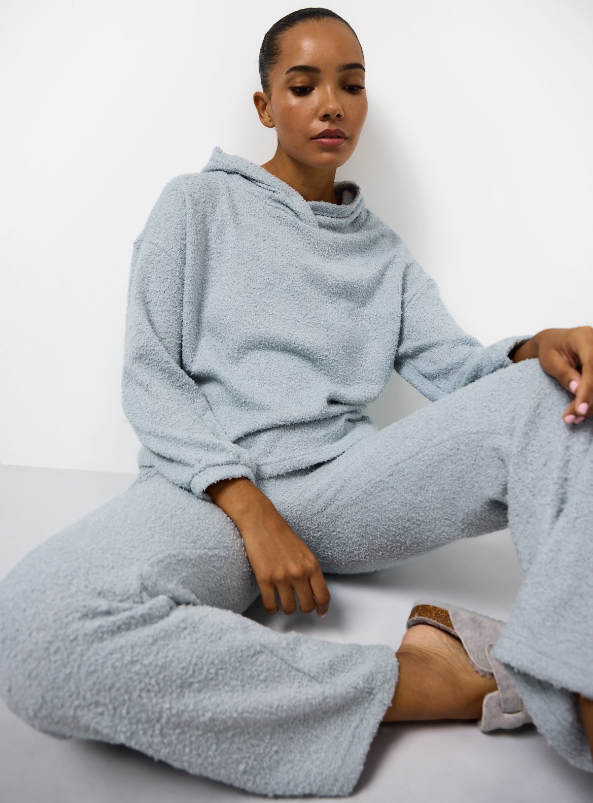 Blue Soft Yarn Co-ord Lounge Hoodie 