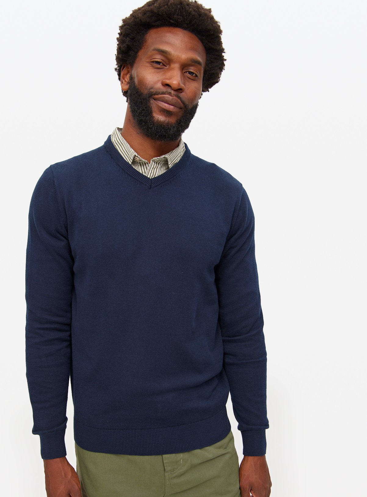 Navy V Neck Jumper XXXXL