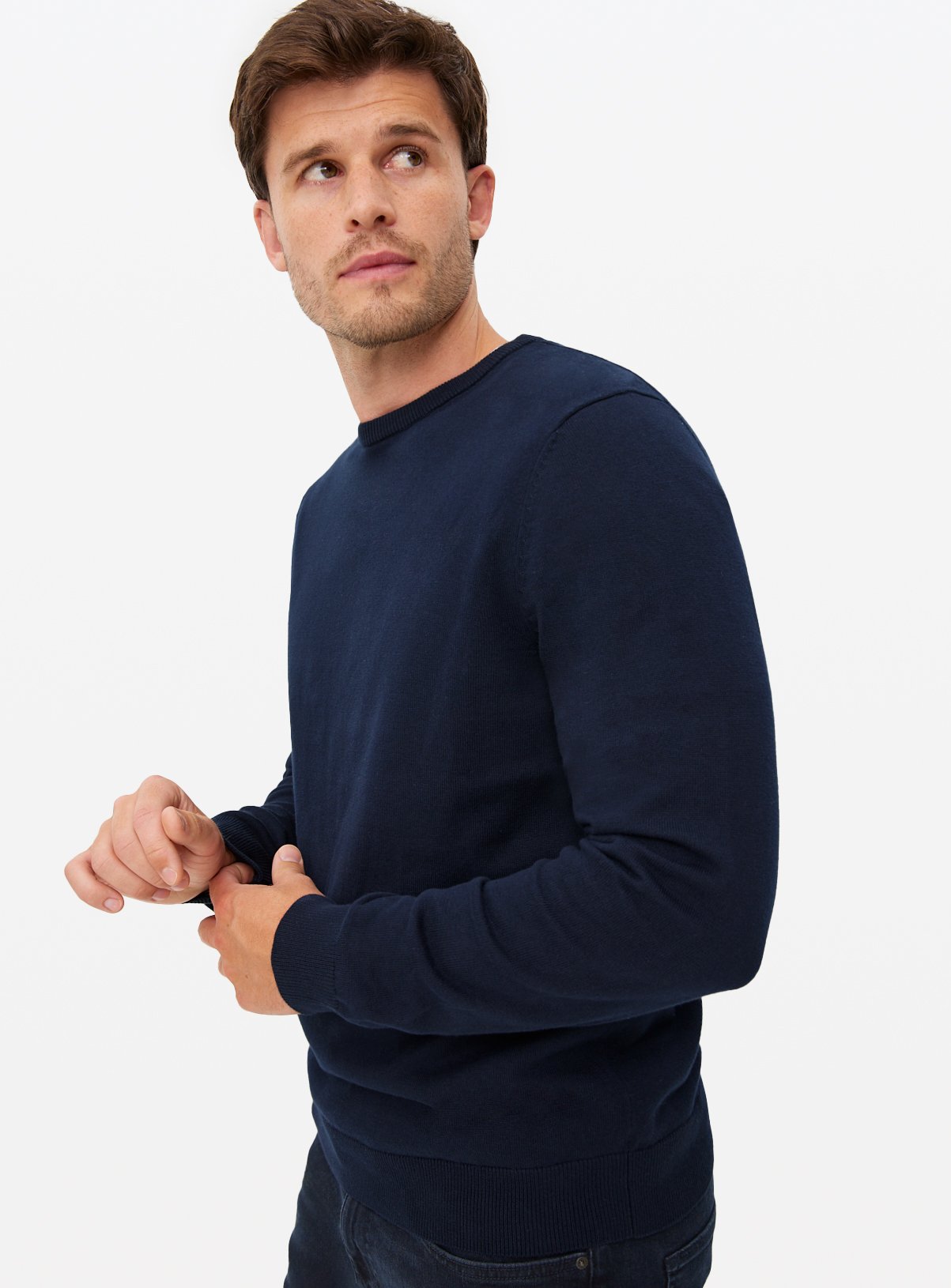 Navy Crew Neck Jumper L