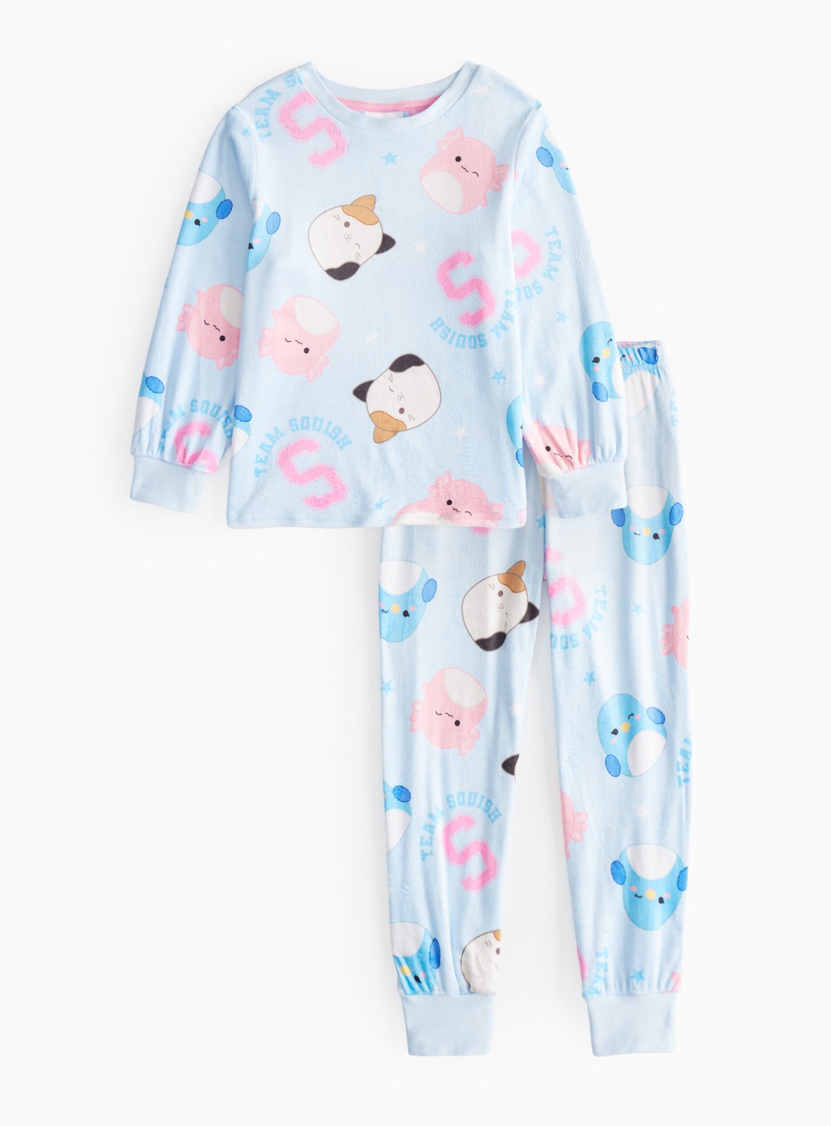 Squishmallows Print Blue Slinky Fleece Pyjamas 