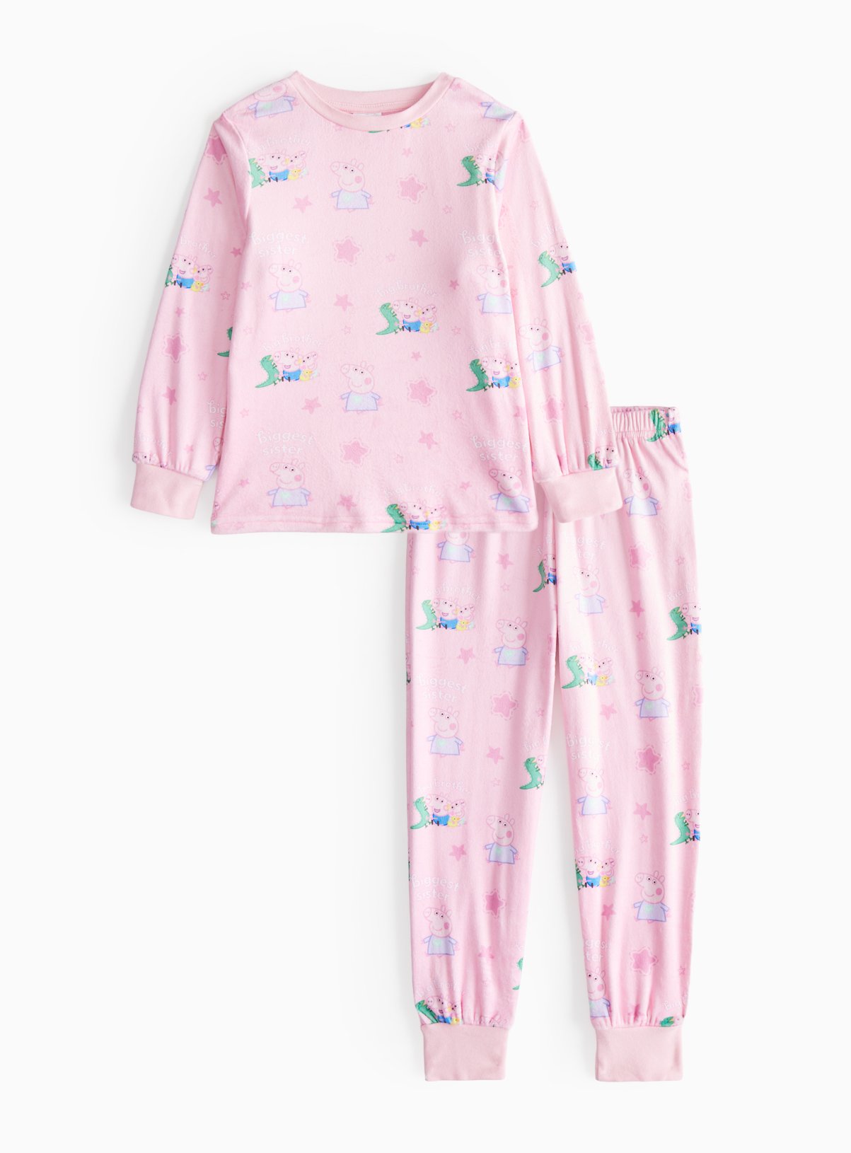 Peppa Pig Printed Pink Slinky Fleece Pyjamas 
