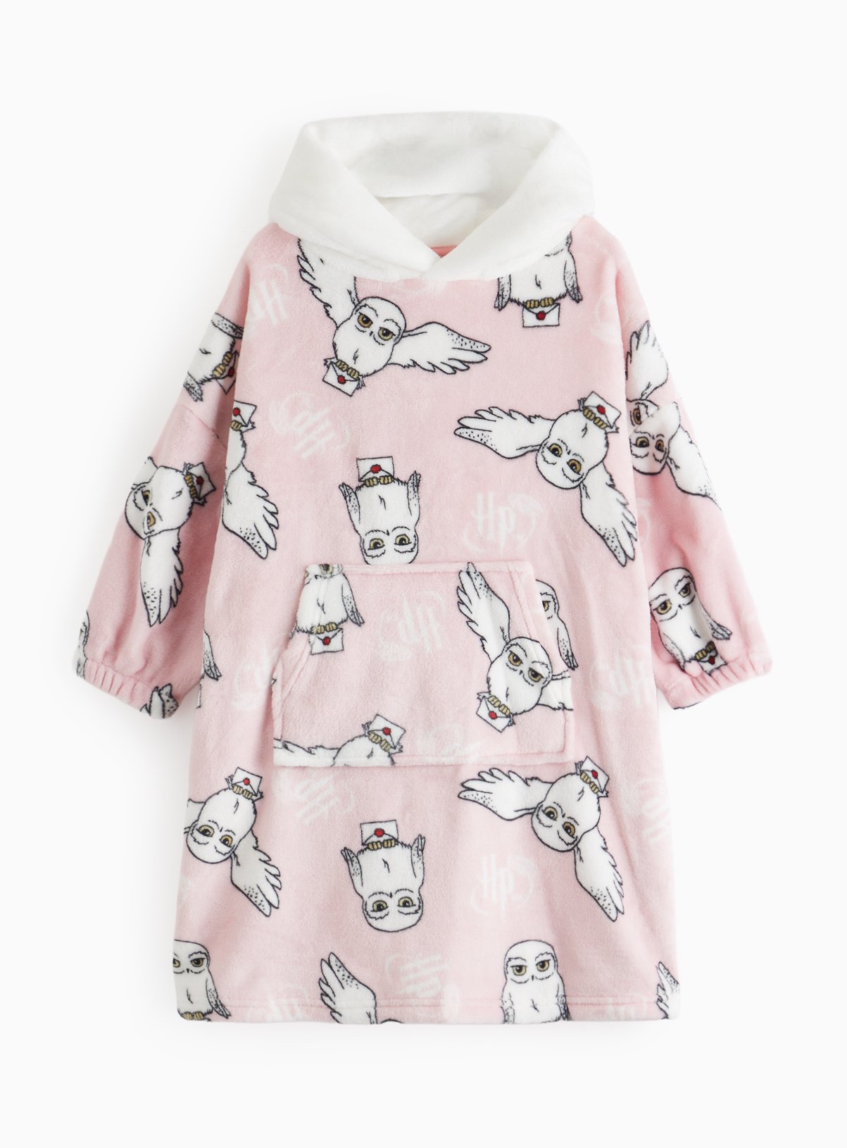 Harry Potter Hedwig Printed Fleece Hooded Blanket  