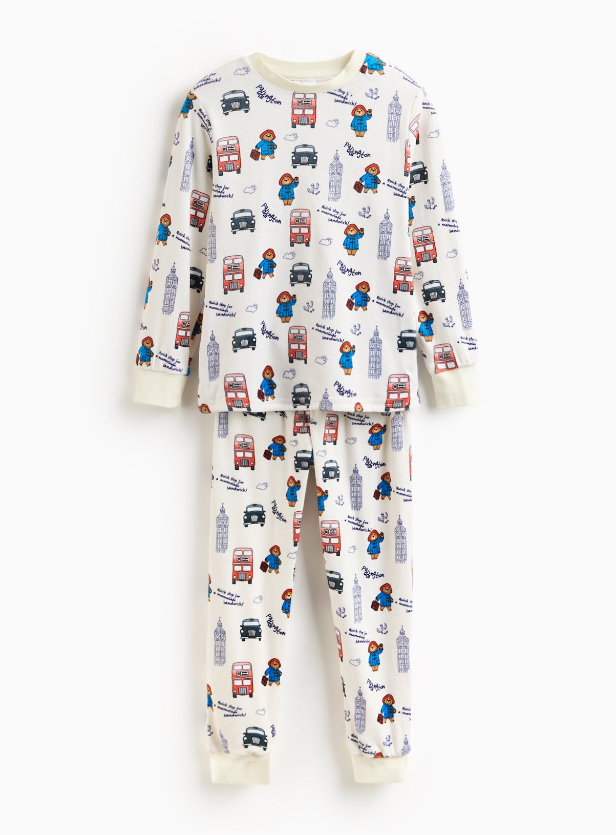Paddington Character Printed Cream Slinky Fleece Pyjamas