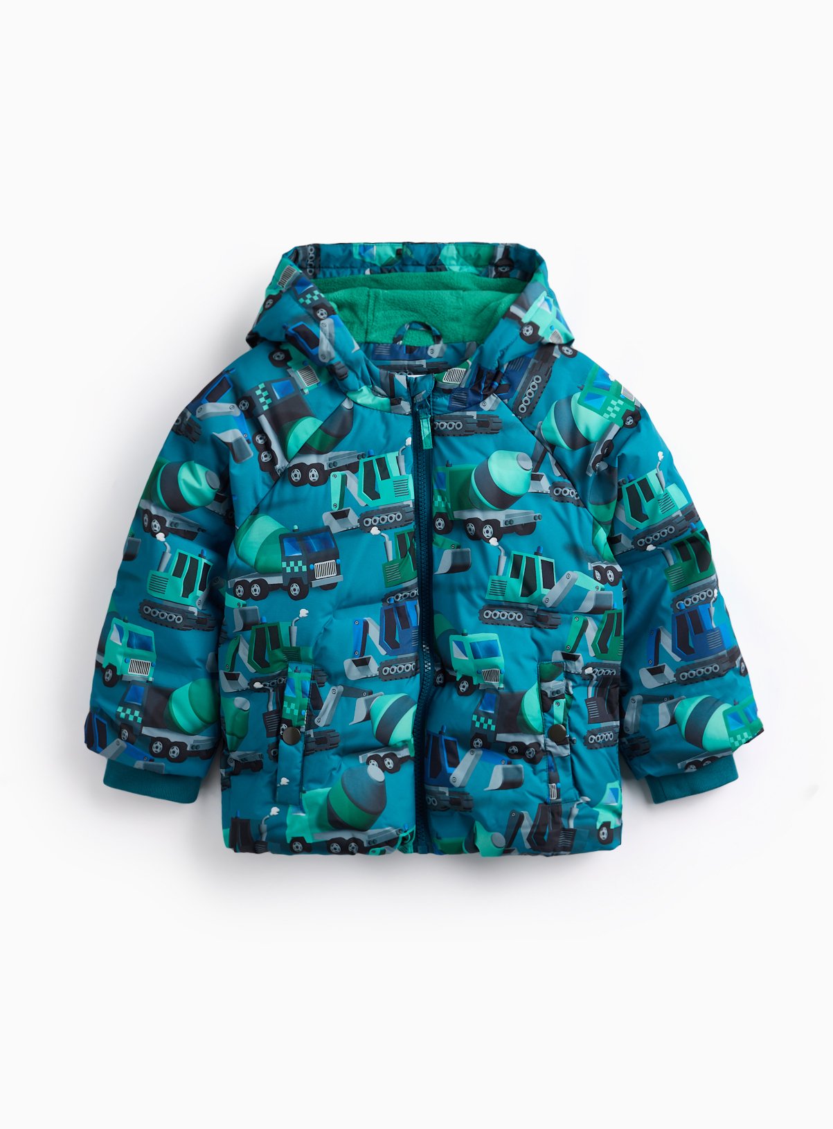 Vehicle Print Padded Puffer Jacket 