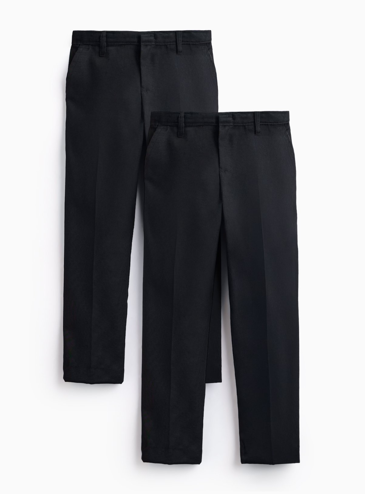 2 Pack Trousers with Reinforced Knees & Extendable Hems Longer Leg 