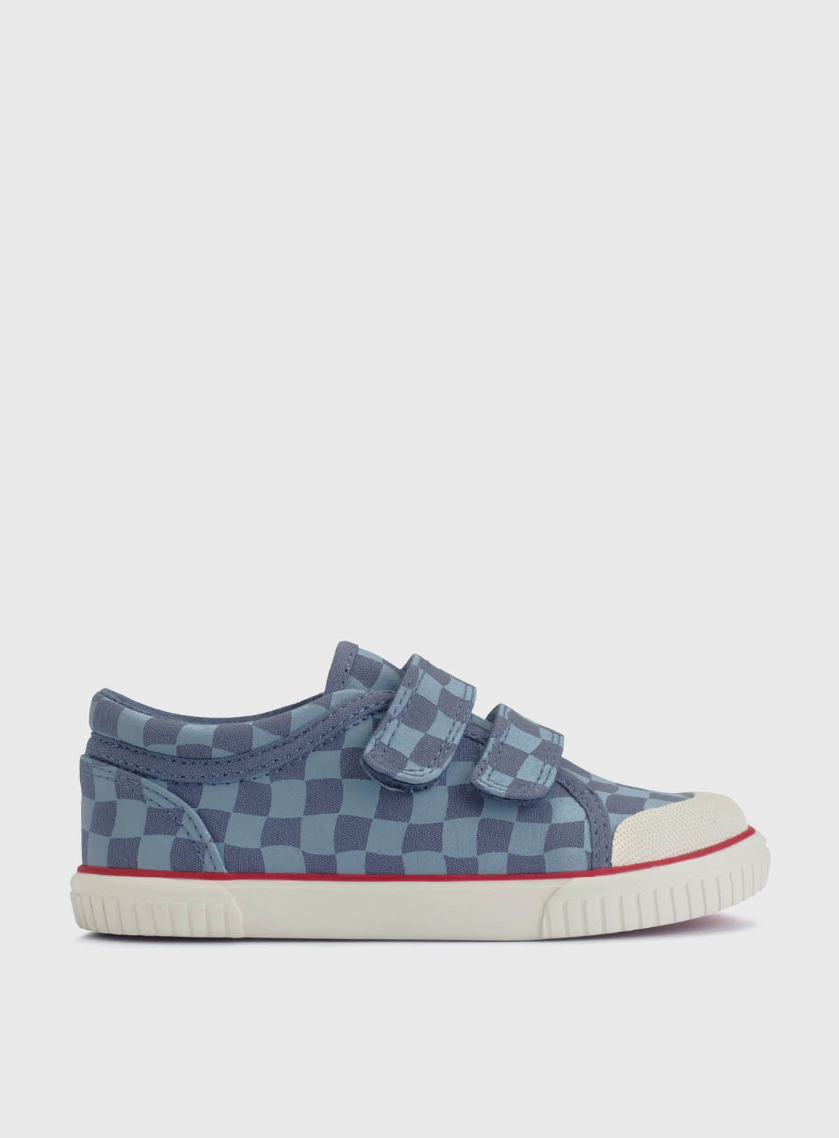 START-RITE Kicks Blue Check Double Strap Canvas Shoes 